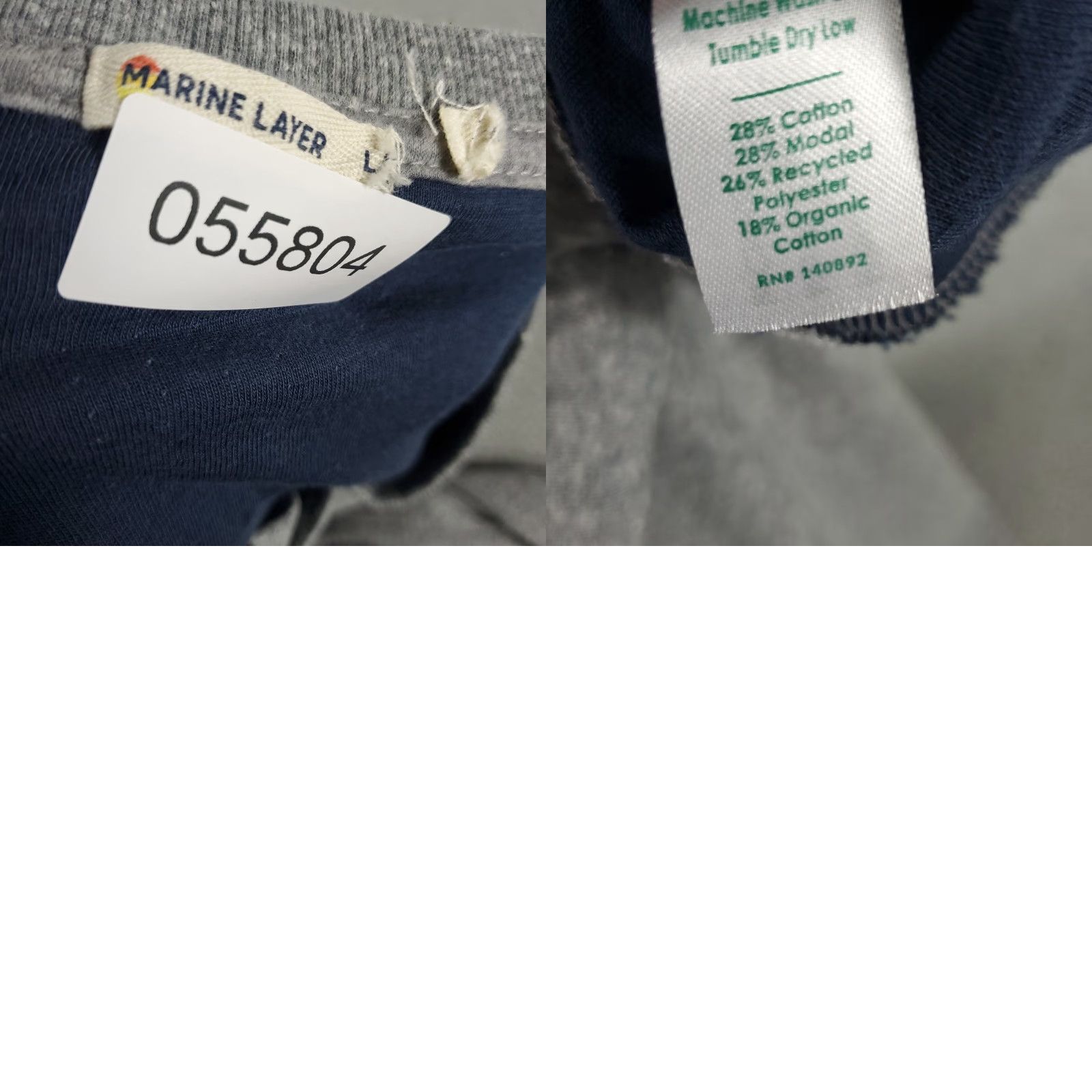 Marine Layer MARINE LAYER T SHIRT Mens Large Gray Thermal Henley Long Sleeve Casual Athletic Knit Logo Tee Adult L Gray, 90s/Modern Sports Outdoor Theme Mens Size US L / EU 52-54 / 3 - 8 Thumbnail