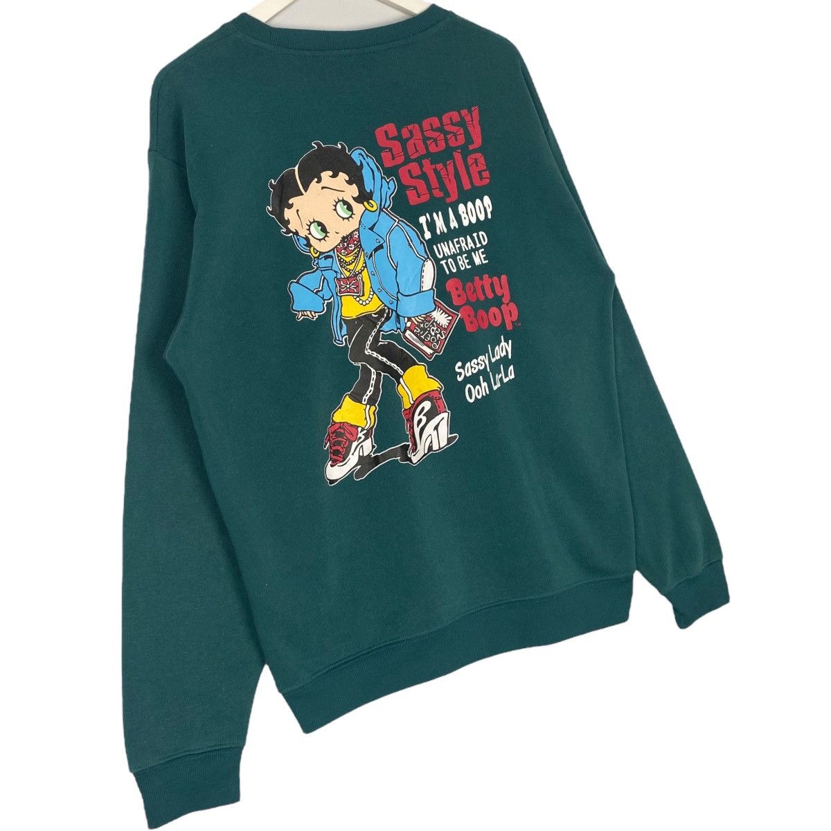 Vintage Vintage Betty Boop Sweatshirt Crewneck Green Back Hit Size L Size L / US 10 / IT 46 - 3 Thumbnail