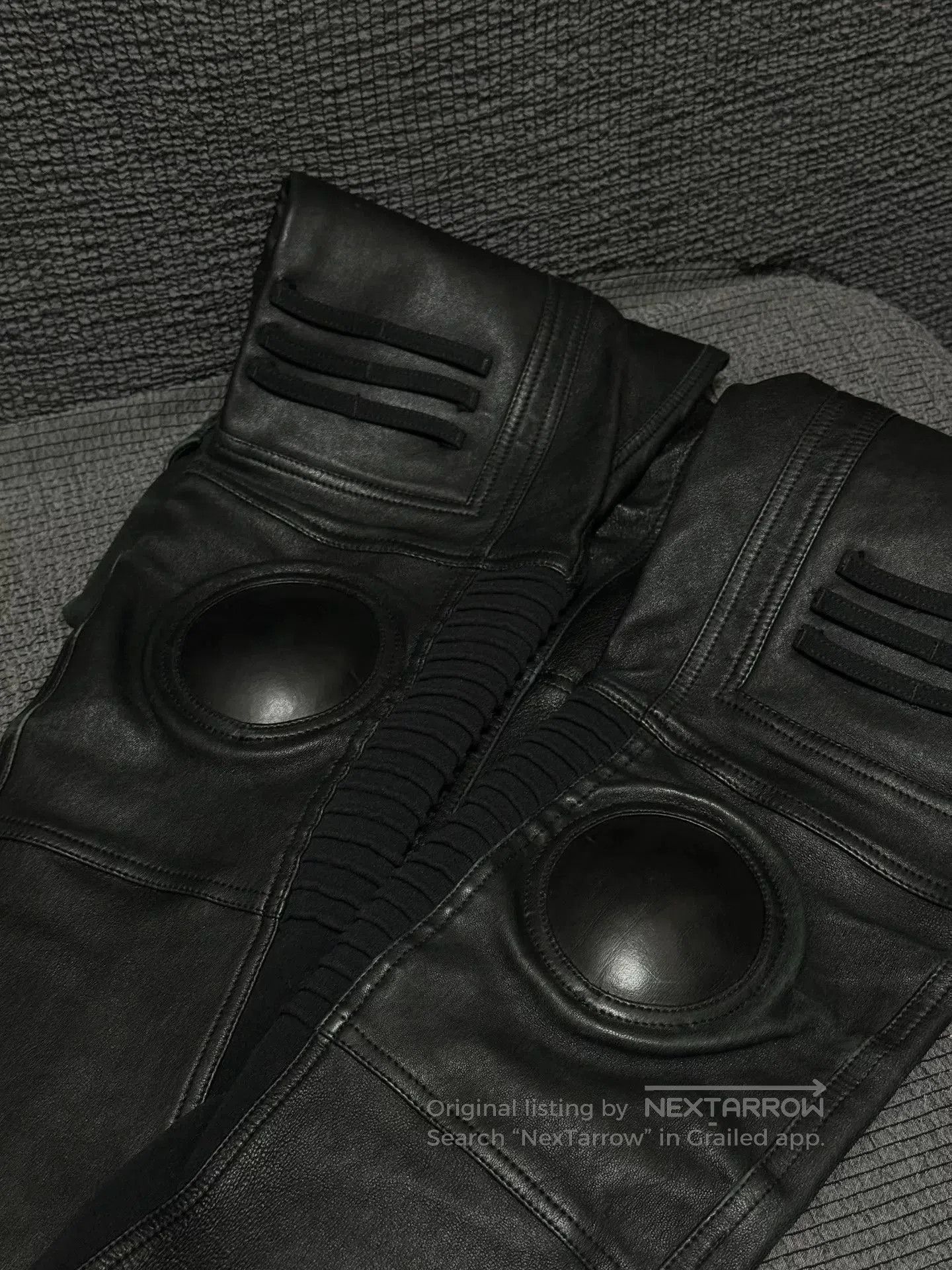 rick owens 14fw leather motorcycle leggings.