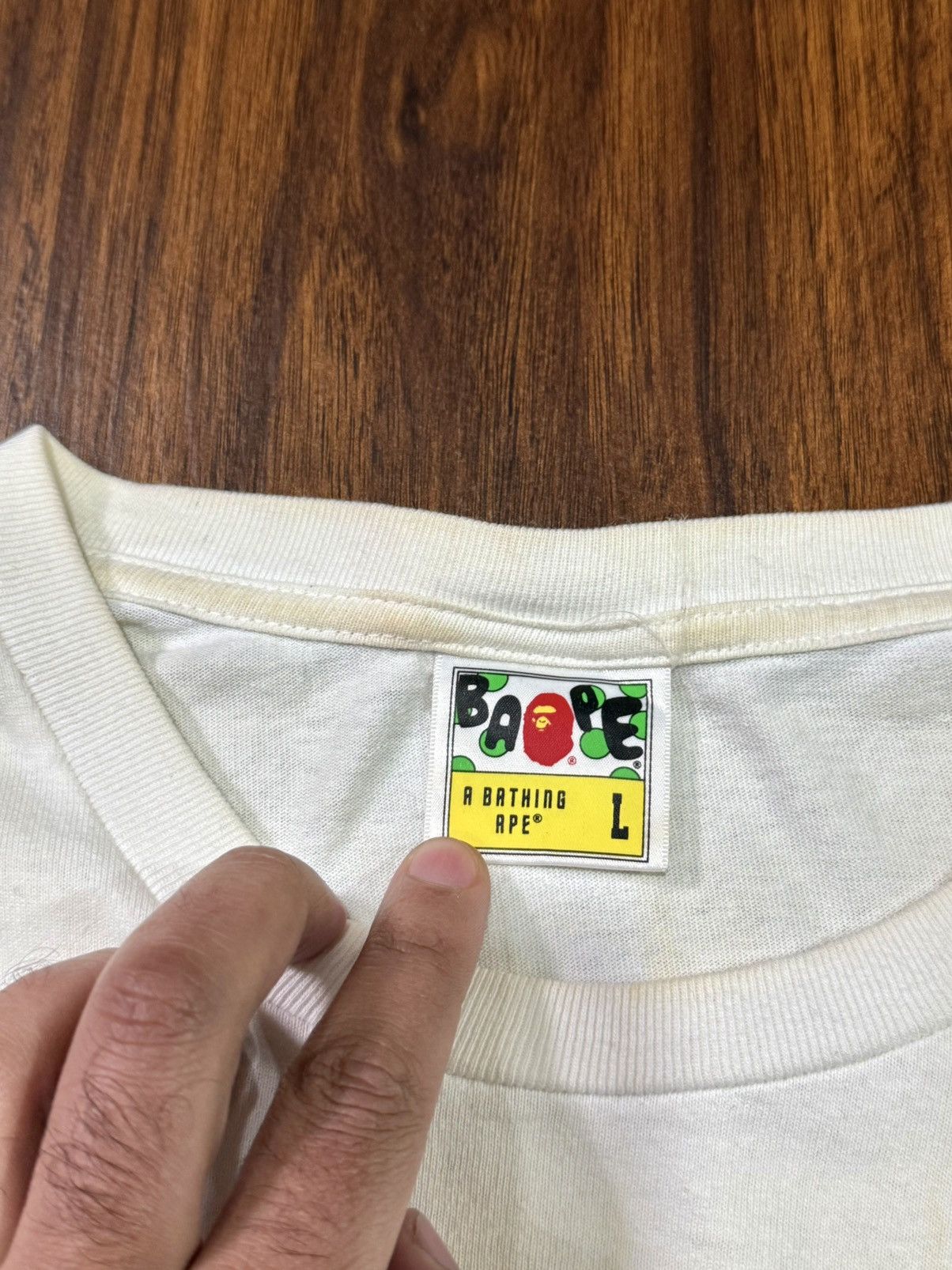 Bape BATHING APE BIG HEAD LOGO LONG SLEEVES TEE Size US L / EU 52-54 / 3 - 6 Thumbnail
