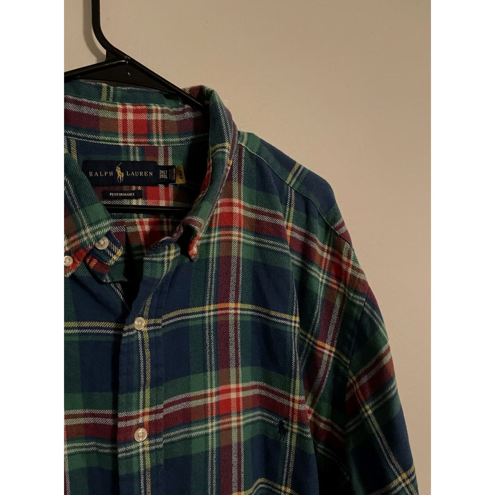 Polo Ralph Lauren Polo Ralph Lauren Performance Plaid L/S Flannel Shirt - Men's Big/Tall 3XLT Size US XXL / EU 58 / 5 - 2 Thumbnail