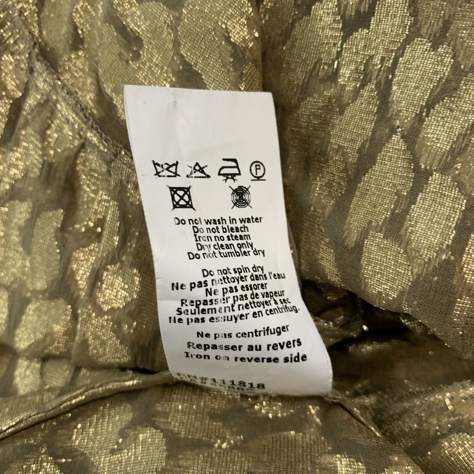Michael Kors 4 Gold Polyester Silk Metallic Button Up Blouse Size S / US 4 / IT 40 - 7 Thumbnail