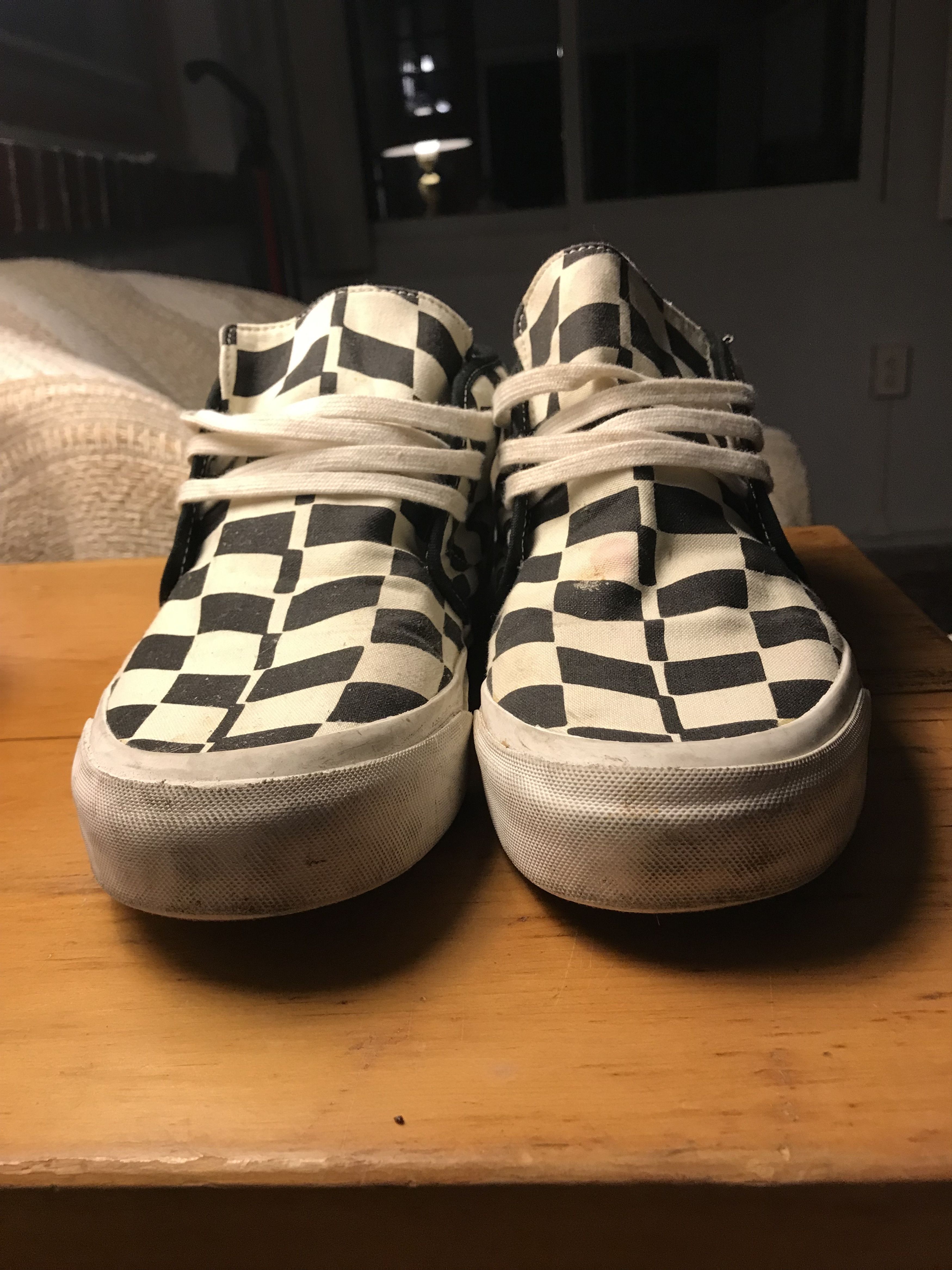 Vans X Taka Hayashi Chukka 75 LX ‘Optical’ Black White Checkered Lace Up Shoes Vans Vault x Taka Hayashi UA OG Chukka LX Sneakers in Suede  main image 4