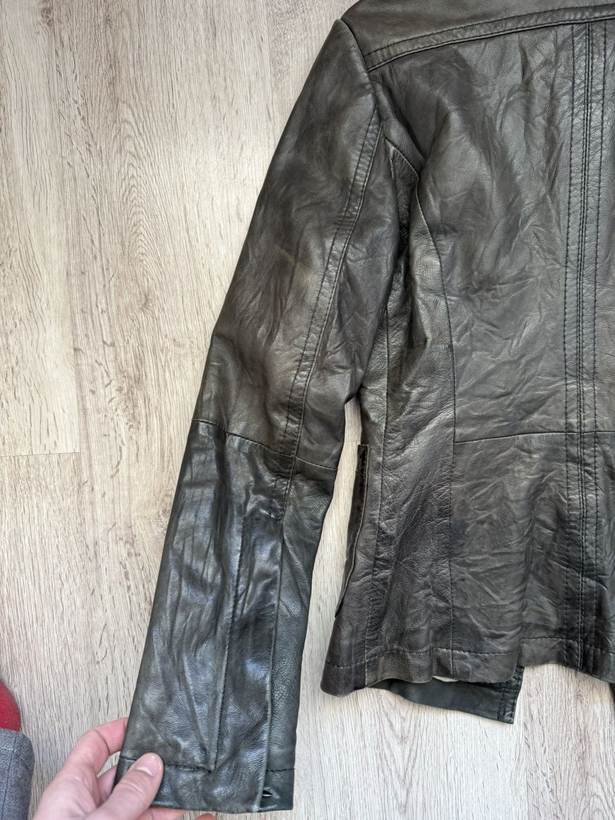 DRYKORN Drykorn NAKY Leather Jacket Ws Size 2 Green Double Breasted Size S / US 4 / IT 40 - 15 Thumbnail
