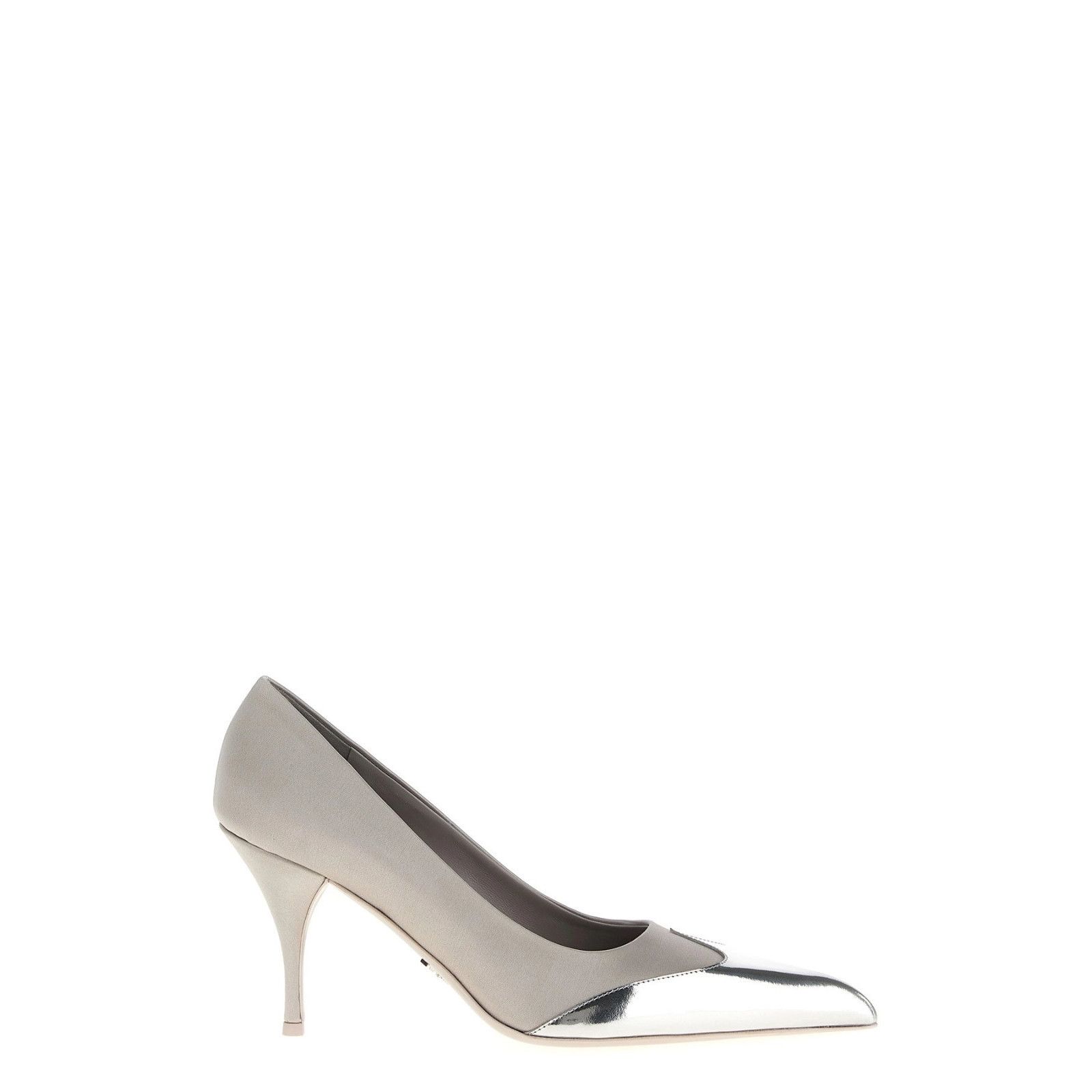 Prada PRADA Silver Satin 85mm Pumps New & Authentic (Euro Size:8;) Size US 8 / IT 38 - 1 Thumbnail