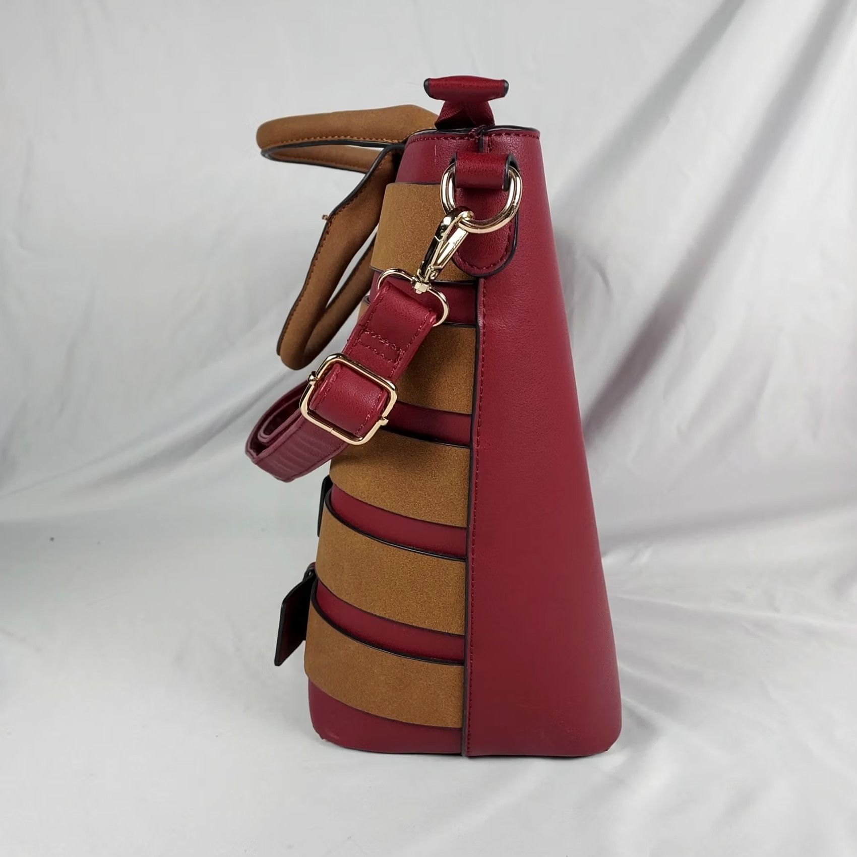 Vintage Dasein Red Buckle Tote Handbag Women Faux Leather Shoulder Bag Women Size ONE SIZE - 4 Thumbnail