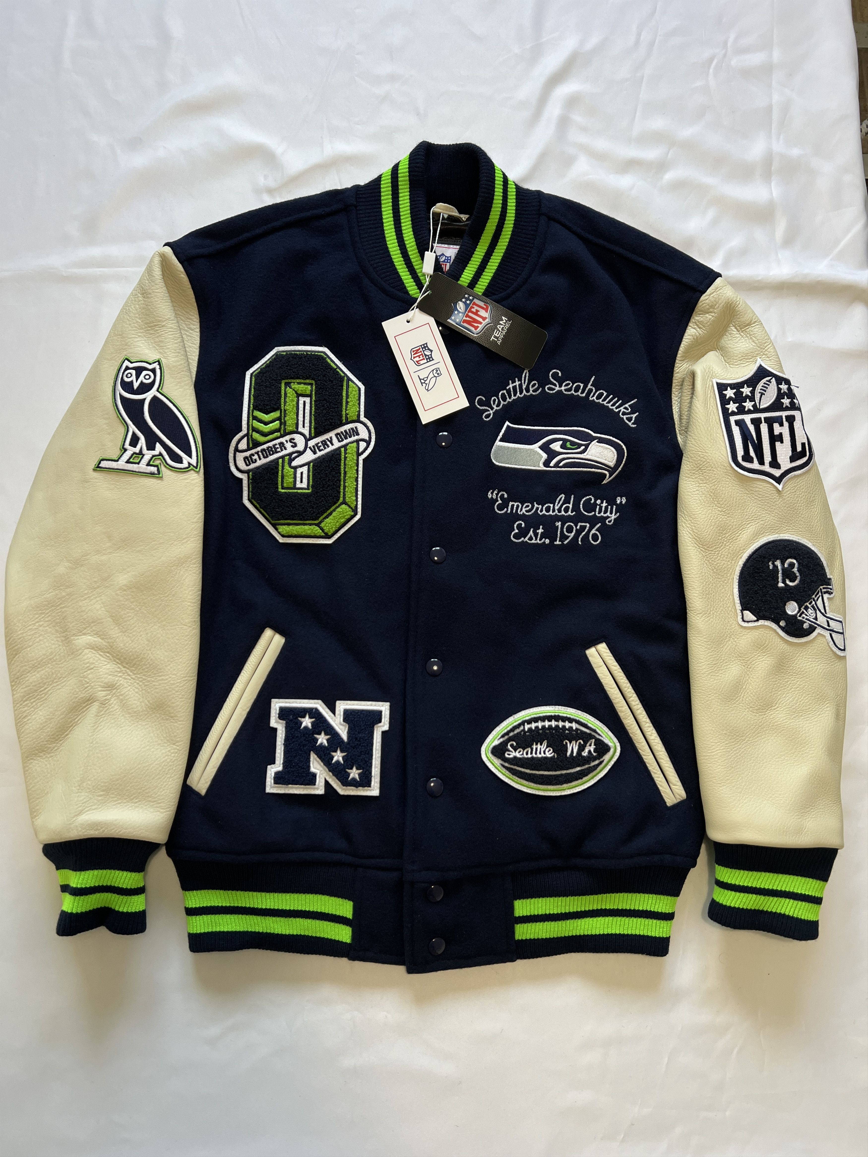 Drake OVO x NFL Seattle Seahawks VARSITY JACKET Size US S / EU 44-46 / 1 - 5 Thumbnail
