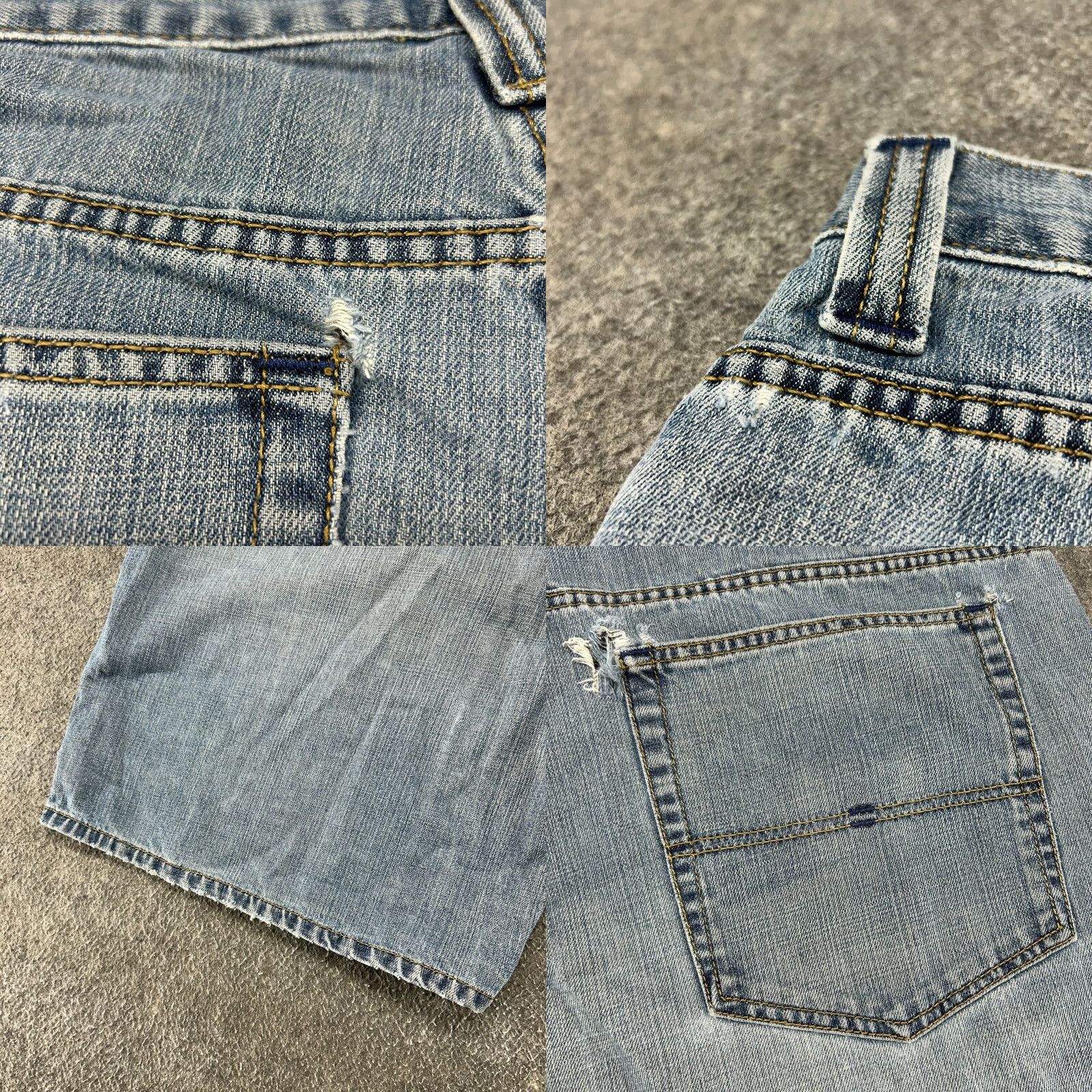 Vintage US Polo Assn Shorts Mens 40 Blue Carpenter Light Wash Denim Distressed Cargo Pocket Regular Inseam 13 Summer Spring Vintage No Mens Size US L / EU 52-54 / 3 - 9 Thumbnail