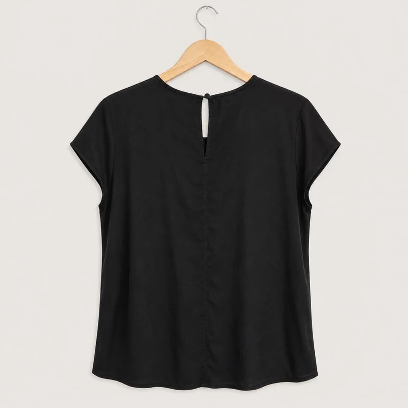 Other Armani Jeans Black Studded Silk Look Blouse Top EU 40 Size S / US 4 / IT 40 - 2 Thumbnail
