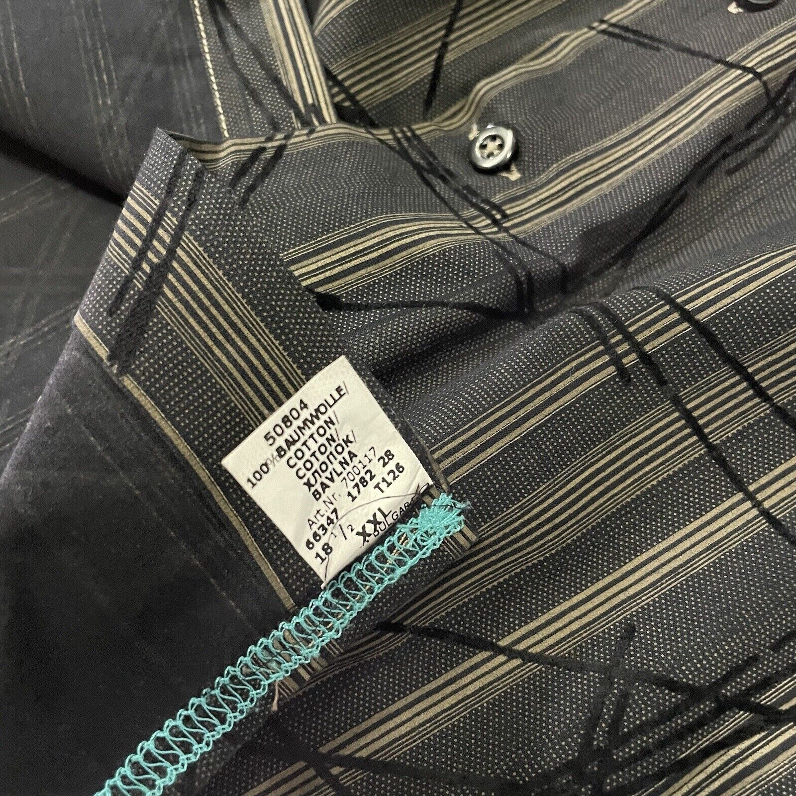 George Georg Roth Los Angeles Shirt Mens 2XL Button Blue Black EUC Size US XXL / EU 58 / 5 - 6 Thumbnail