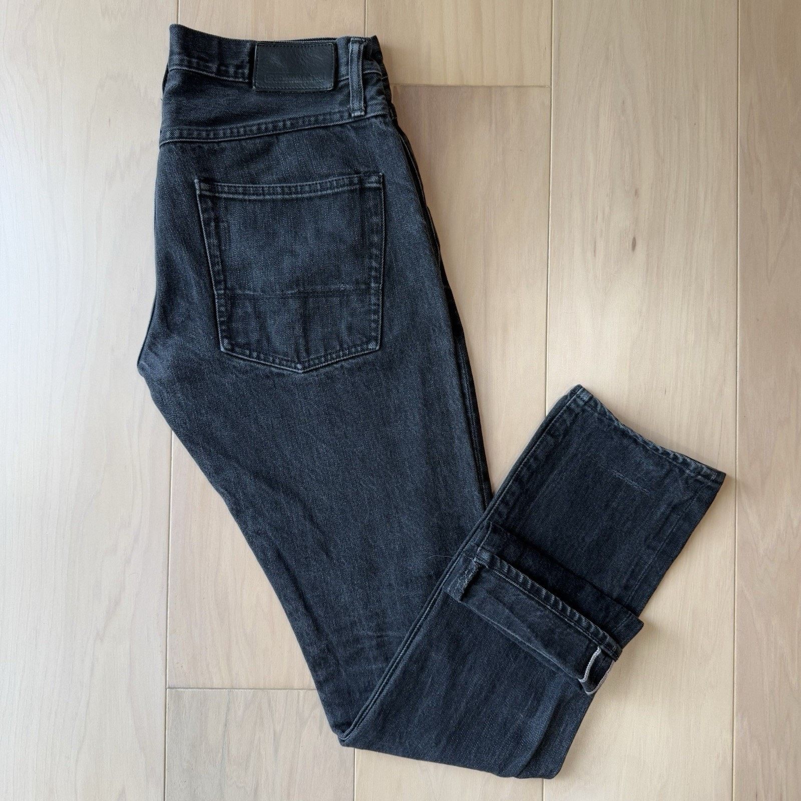 Tellason Tellason Selvedge Jeans 33 Black Dark Wash Denim Slim Size US 33 - 2 Thumbnail