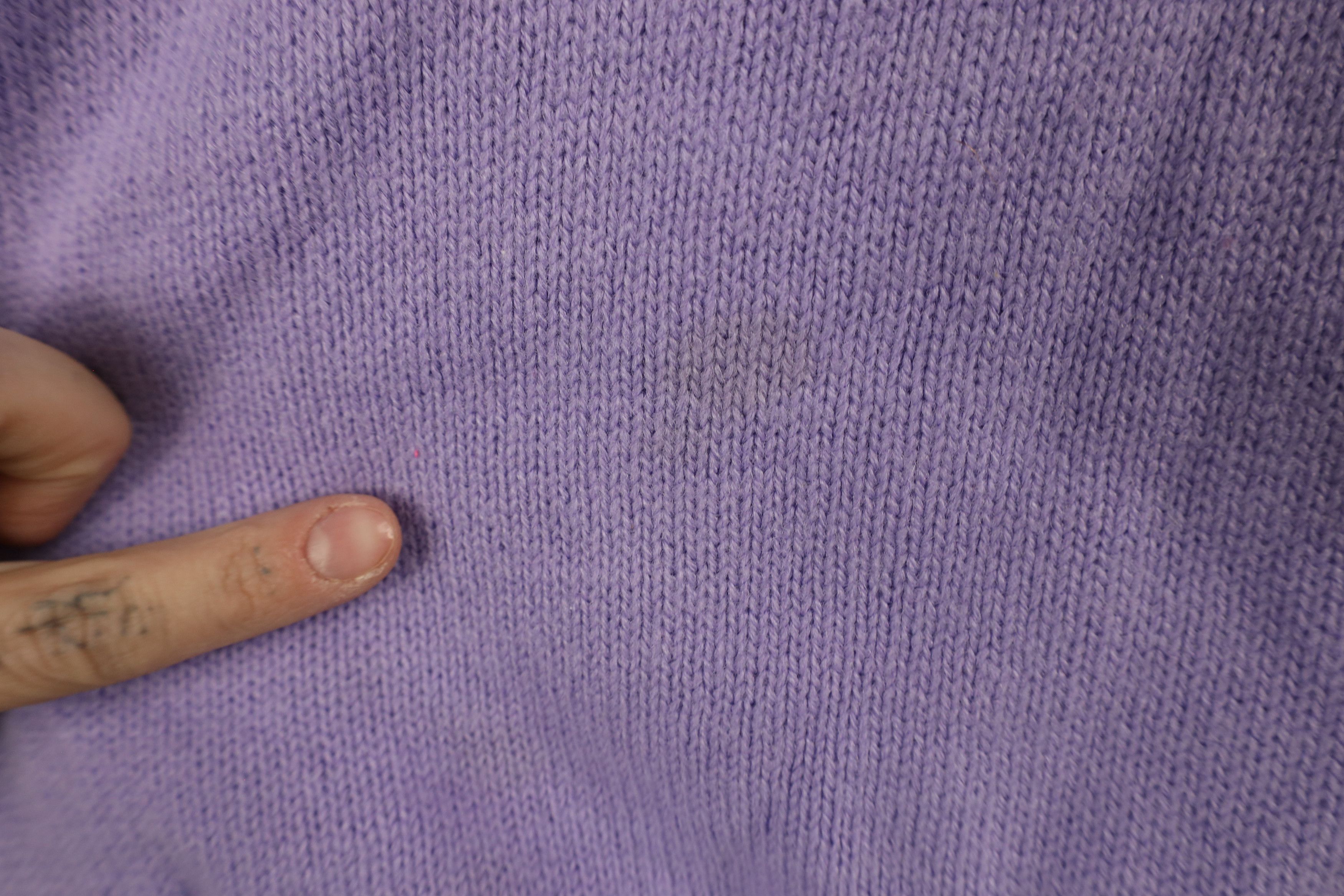 Vintage Vintage 90s Streetwear Distressed Blank Knit Sweater Purple Size M / US 6-8 / IT 42-44 - 4 Thumbnail