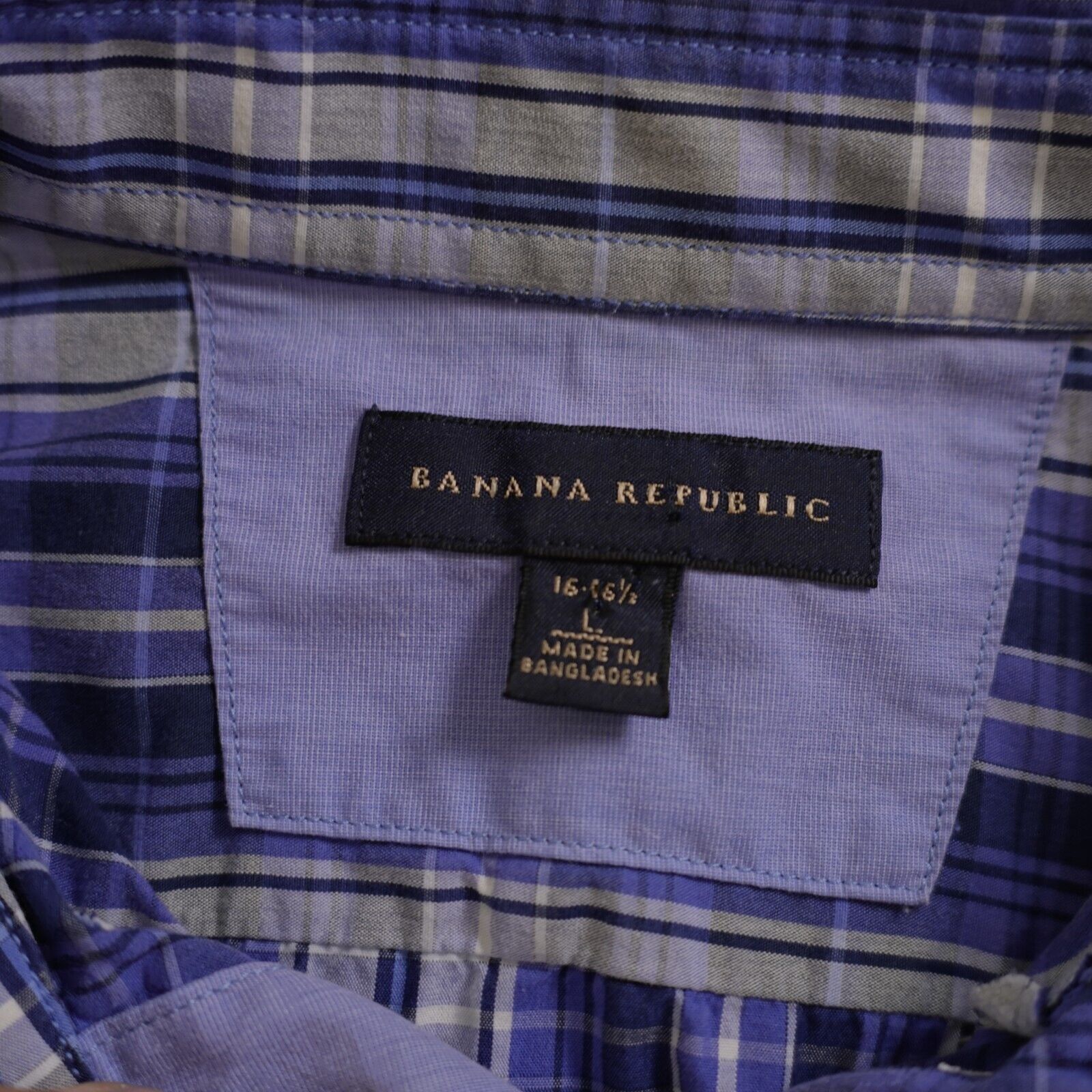 Banana Republic Banana Republic Blue Plaid Pocket Collared Button Down Large Size US L / EU 52-54 / 3 - 10 Thumbnail
