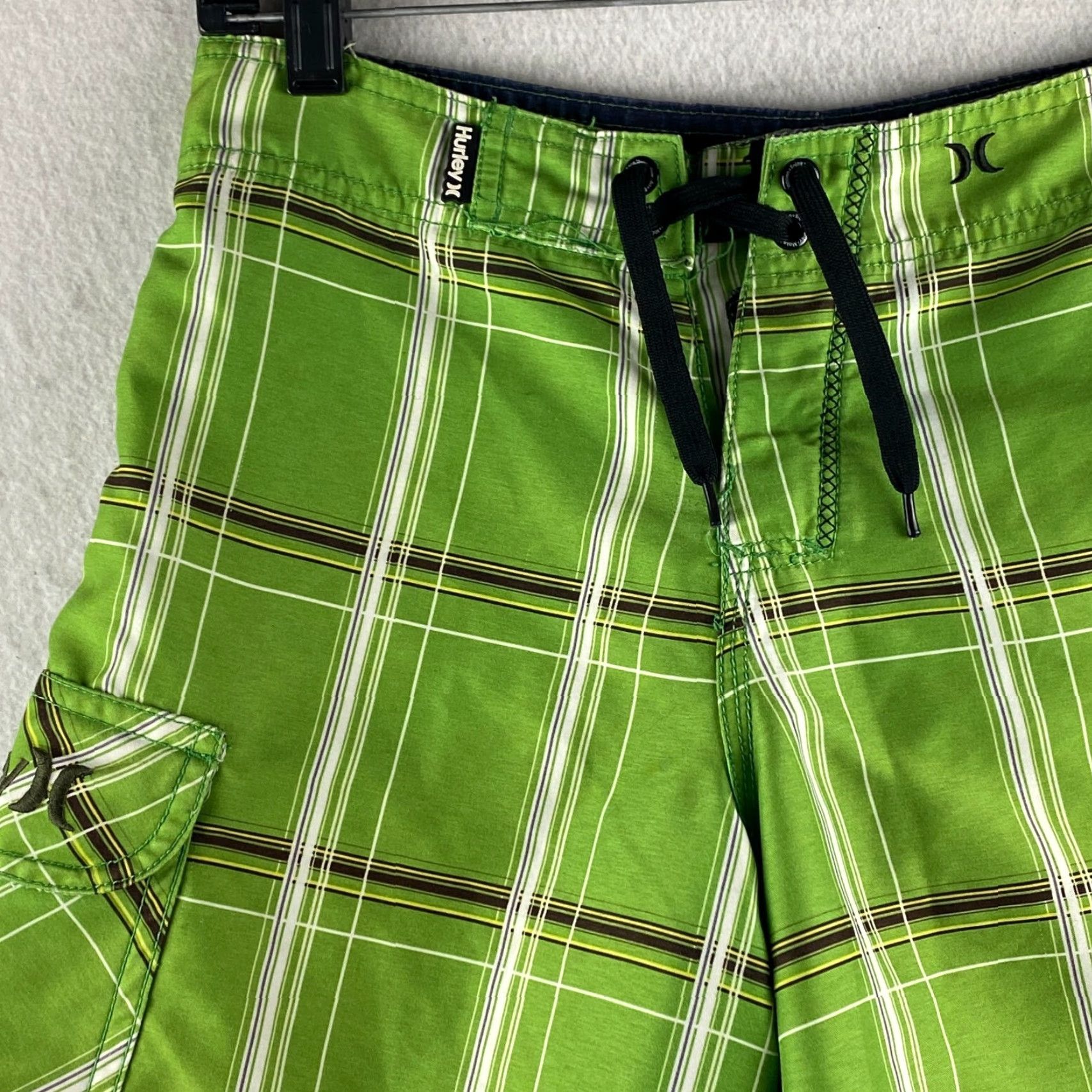 Hurley Hurley Board Shorts Mens 28 Green Plaid Surf Shorts Drawstring Swimming Fishing Size US 28 / EU 44 - 3 Thumbnail