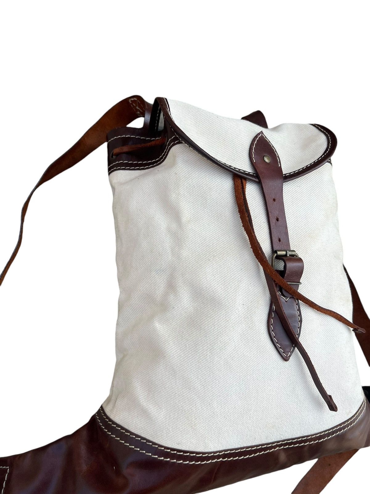 Leather Tideway Japan Muddy Stains Canvas Leather Hybrid Backpack Size ONE SIZE - 8 Thumbnail