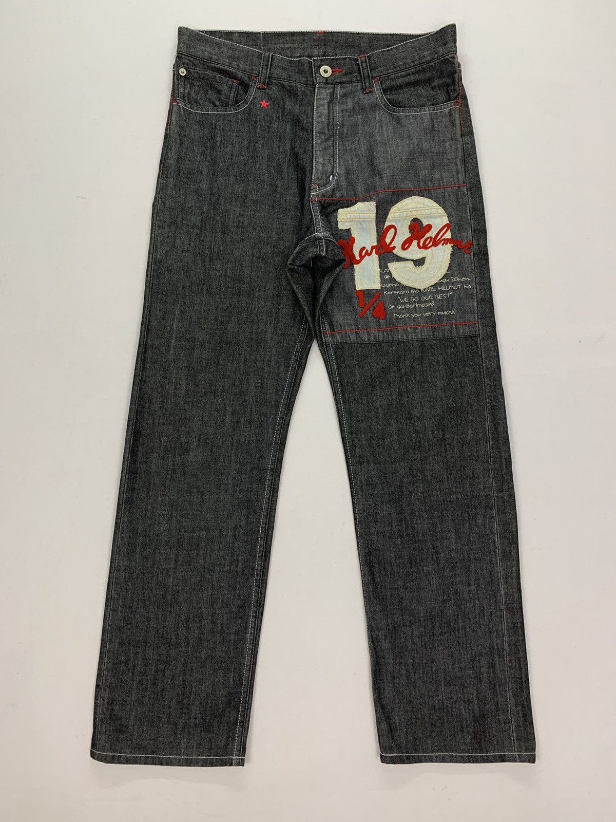 Karl Helmut × Pink House × Vintage Vintage 90s Karl Helmut Embroided Jeans deadstock Size US 32 / EU 48 - 1 Thumbnail