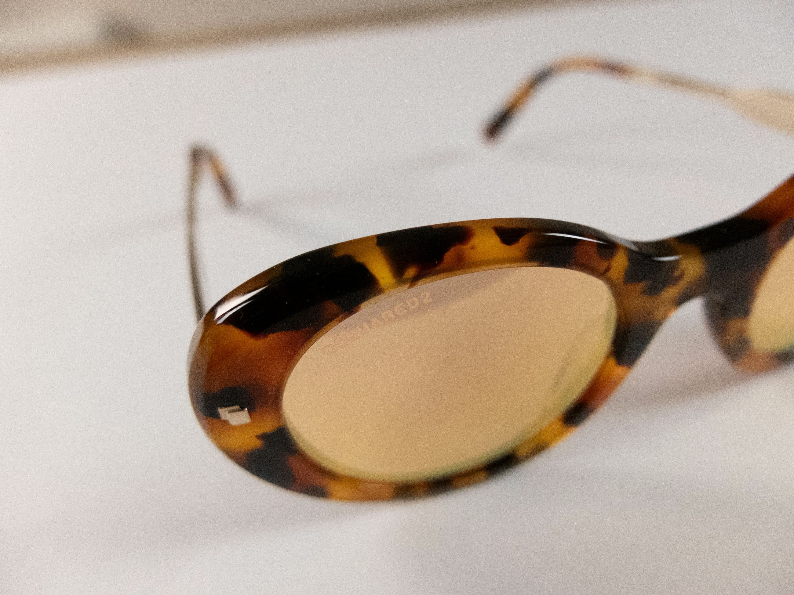 Dsquared2 DSQUARED2 Kurty brown tortoise shell oval acetate sunglasses Size ONE SIZE - 9 Thumbnail