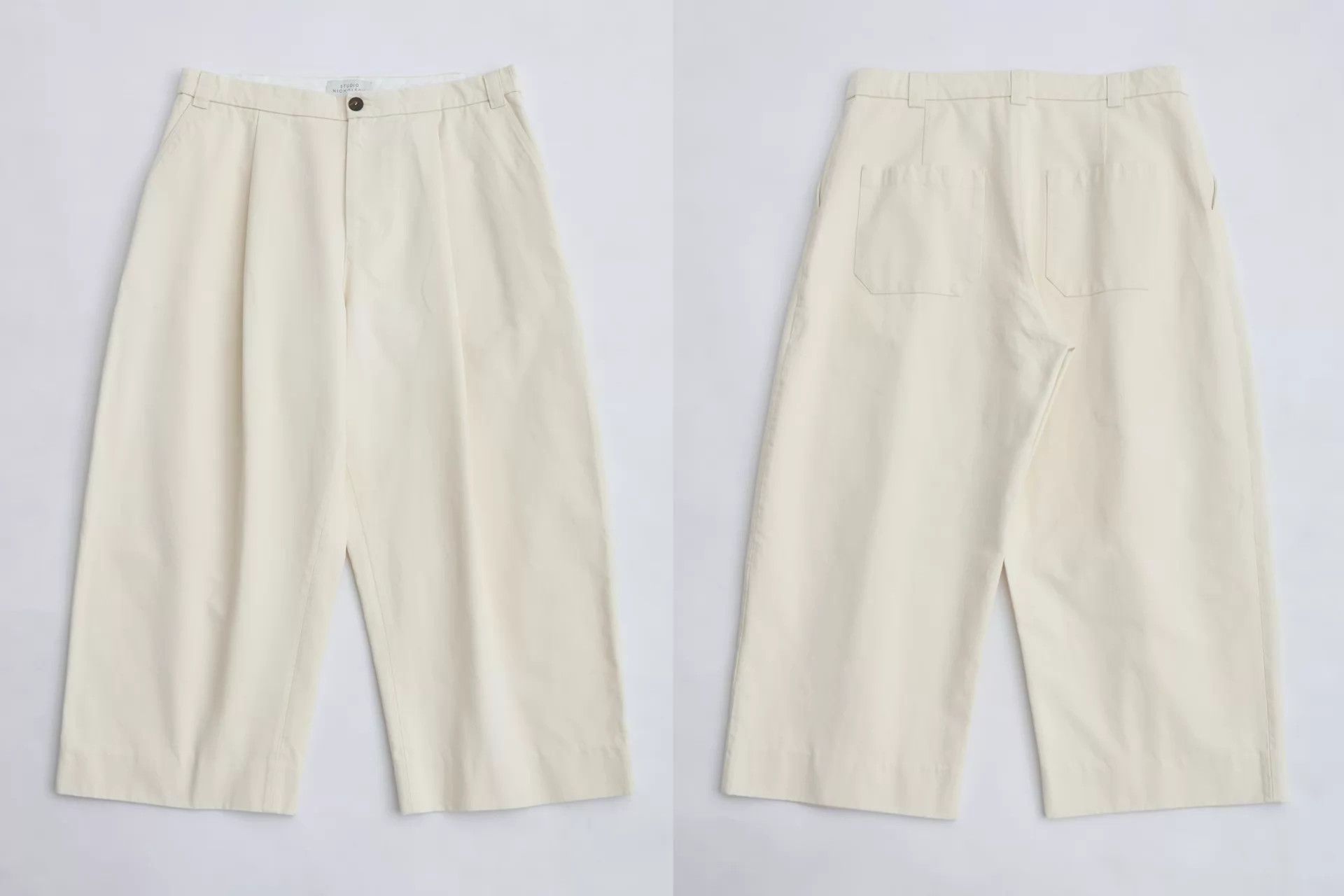 Studio Nicholson STUDIO NICHOLSON Cream High-Waist Wide-Leg Pants XL Size US 36 / EU 52 - 7 Thumbnail