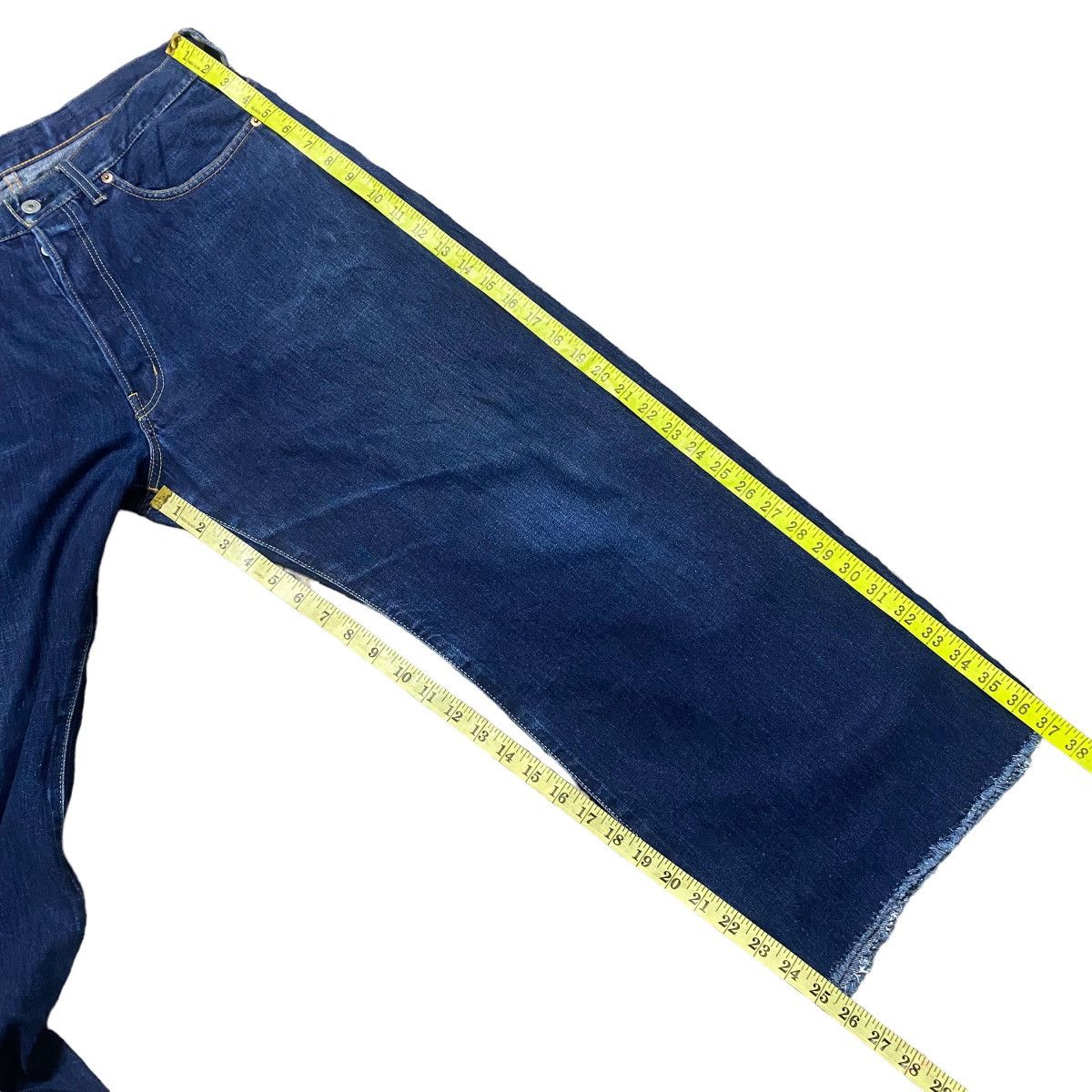 Yohji Yamamoto Vintage Yohji Yamamoto Pour Homme Asymmetrical Cropped Jeans Size US 32 / EU 48 - 17 Thumbnail