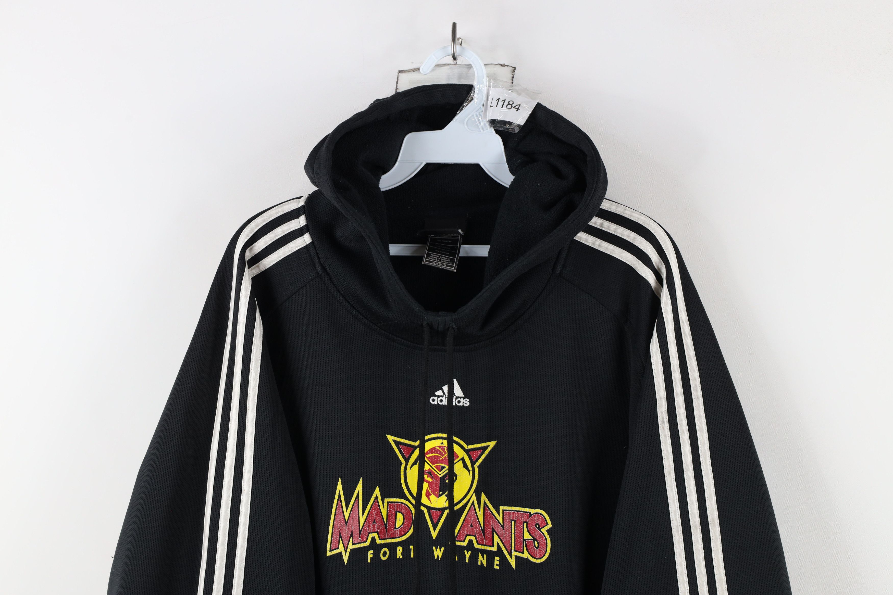 Adidas × Vintage Vintage Adidas Fort Wayne Mad Ants Basketball Hoodie Black Size US XL / EU 56 / 4 - 2 Thumbnail