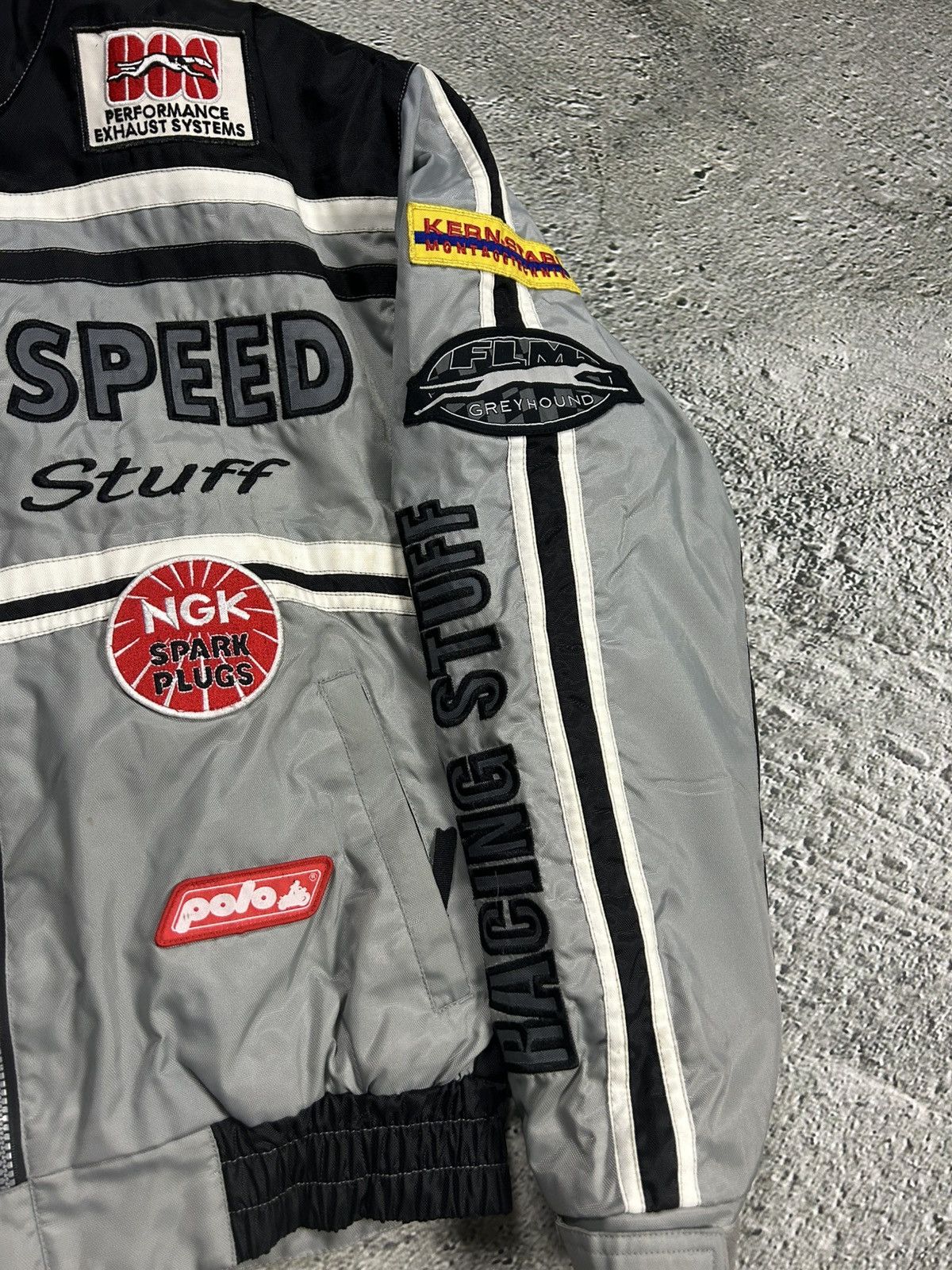 Vintage High Speed Racing Jacket vintage bomber jacket grey Size US S / EU 44-46 / 1 - 6 Thumbnail