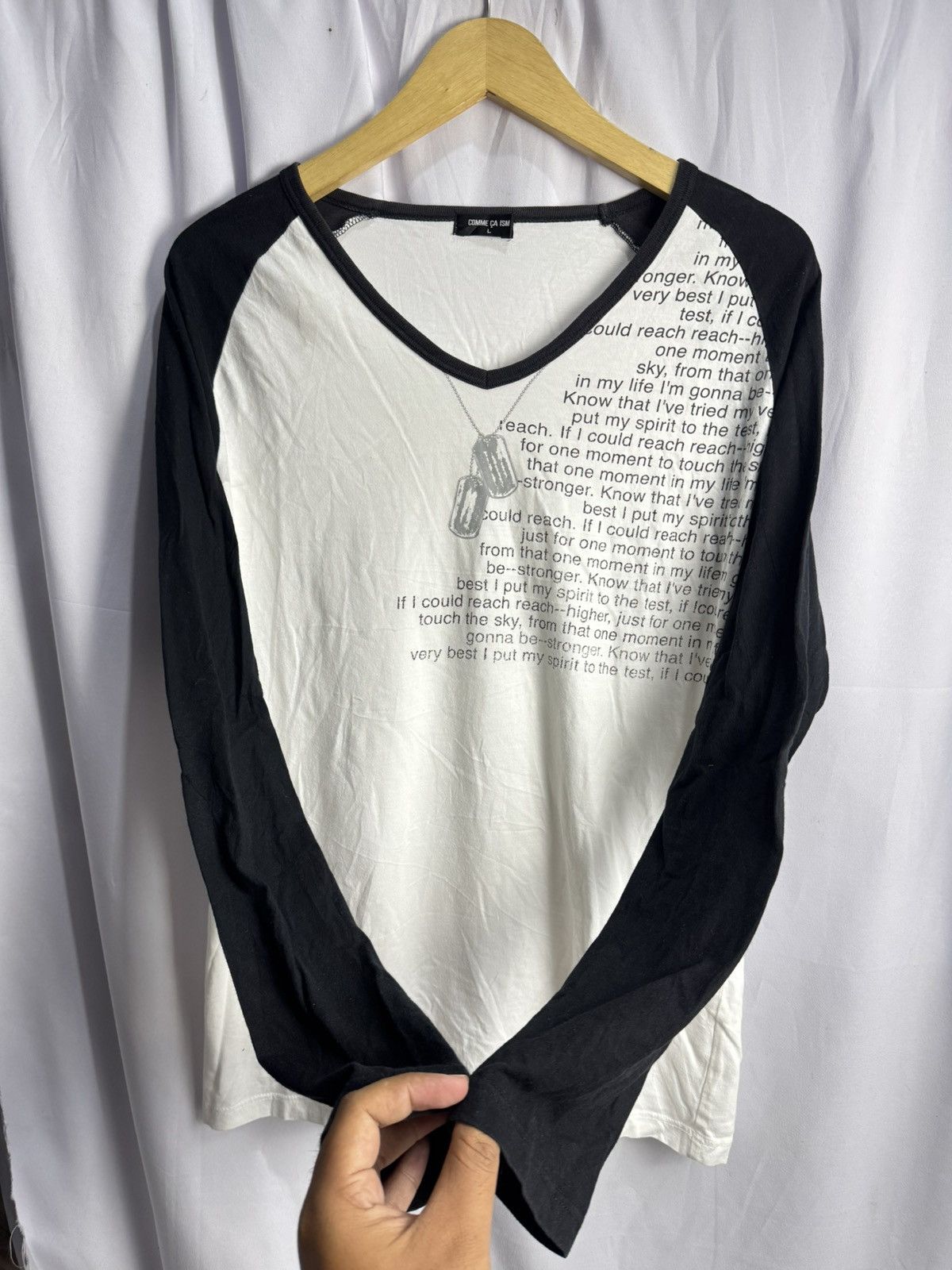 If Six Was Nine Japanese Comme Ca Ism Necklace Poem Long Sleeve Size US L / EU 52-54 / 3 - 2 Thumbnail