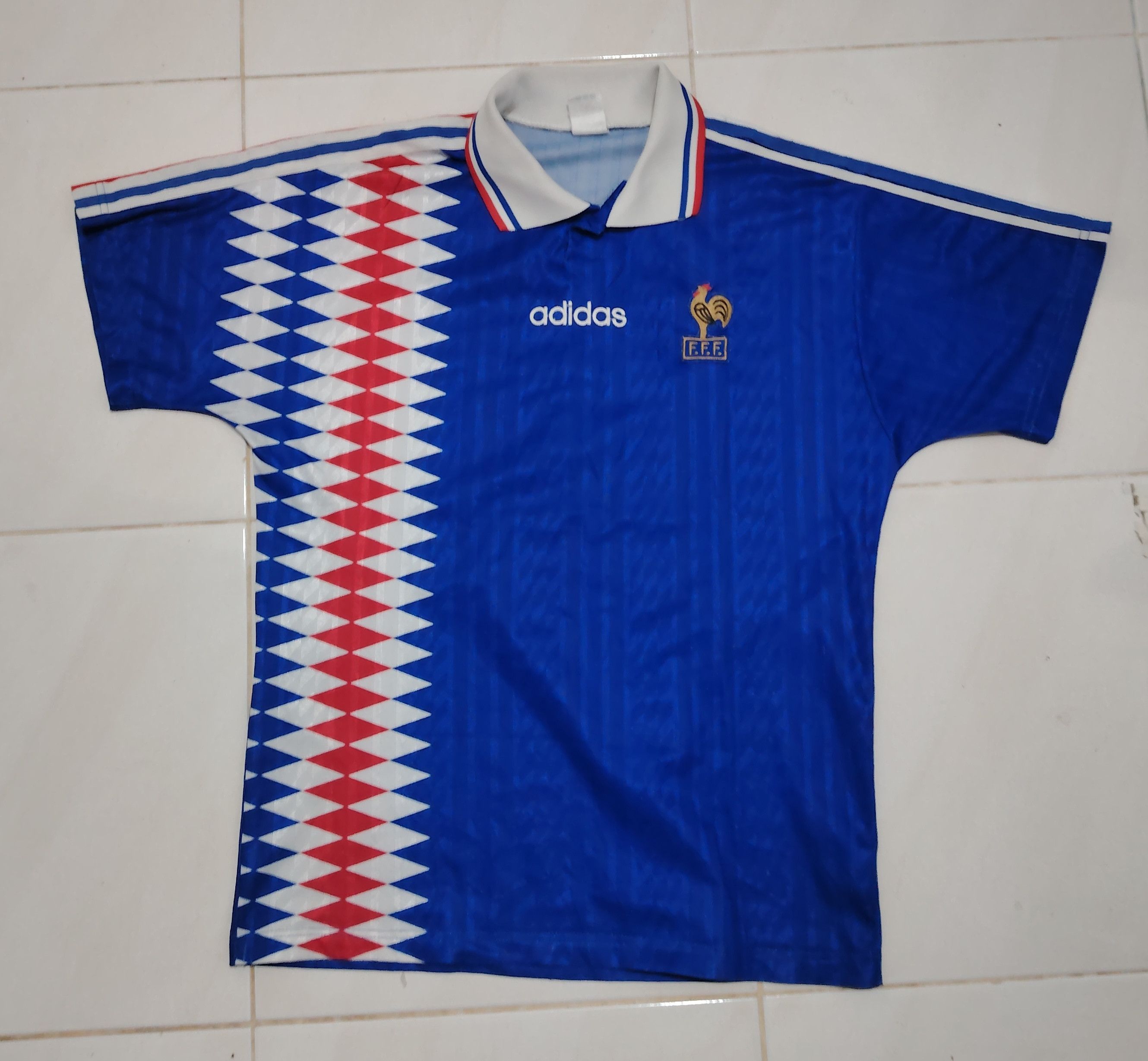 Vintage Vintage 90s Adidas France Nameset Zidane Jersey #10 Size US L / EU 52-54 / 3 - 2 Thumbnail