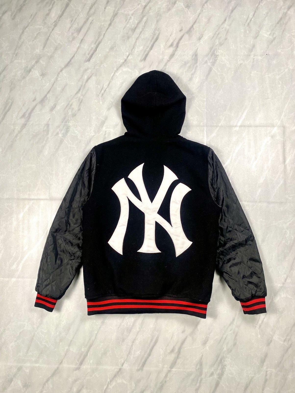 Vintage y2k Majestic New York Wool Varsity Bomber Jacket