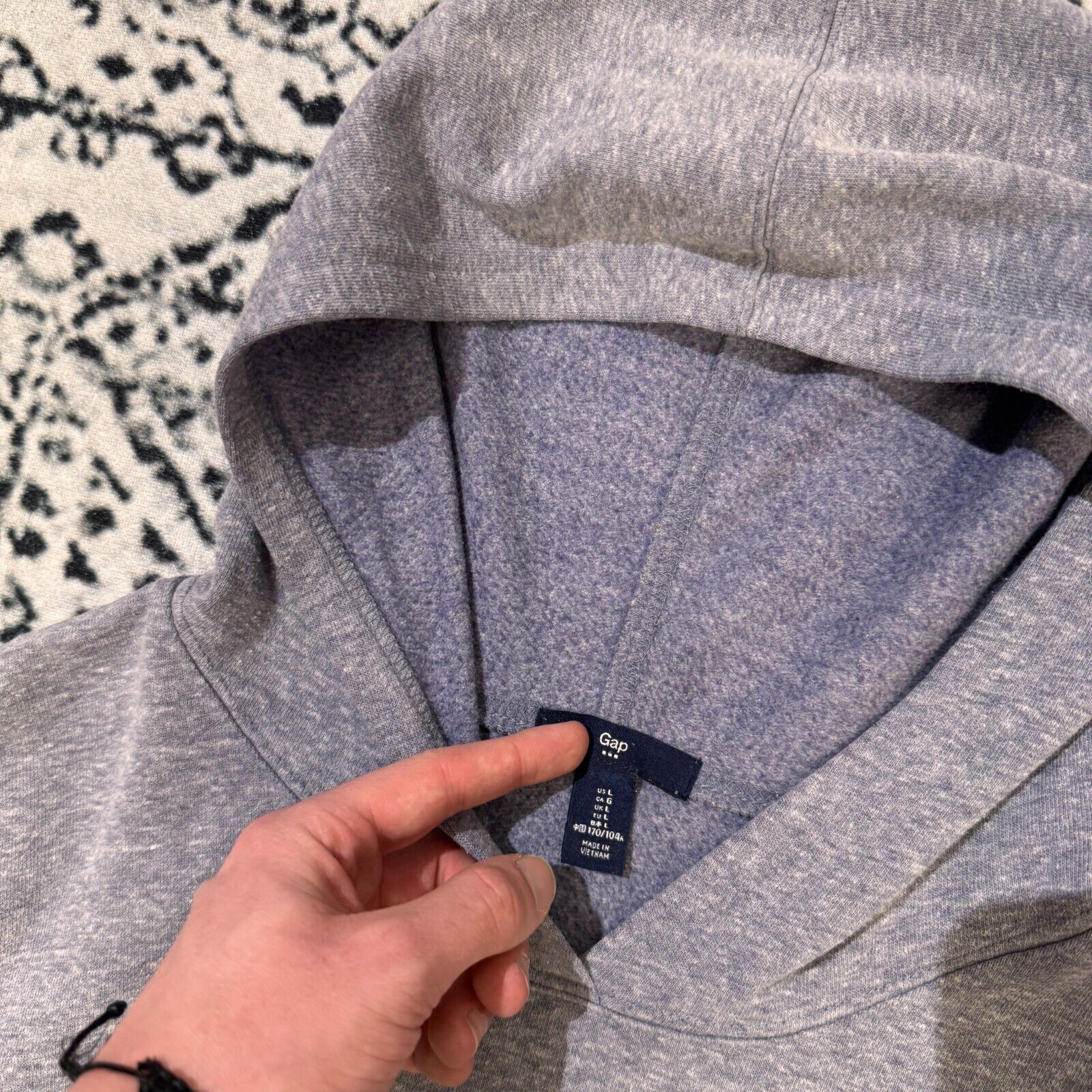 Gap × Vintage Vintage Gap Unisex Gray Cotton Hoodie Size L Y2K 90s Size US L / EU 52-54 / 3 - 8 Thumbnail