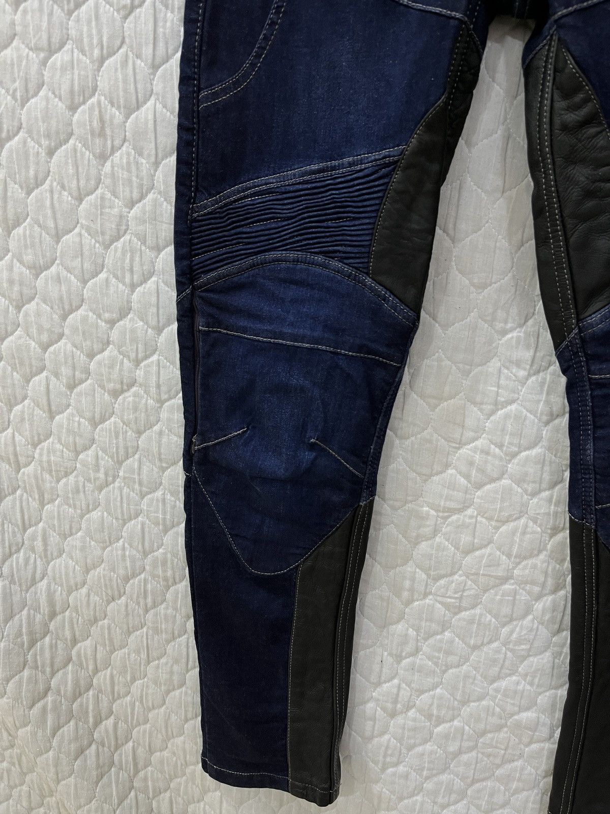 Designer (Xxxx)🔥🔥THE DEGNER CLASSIC KYOTO DENIM LEATHER BIKER PANTS Size US 30 / EU 46 - 4 Thumbnail