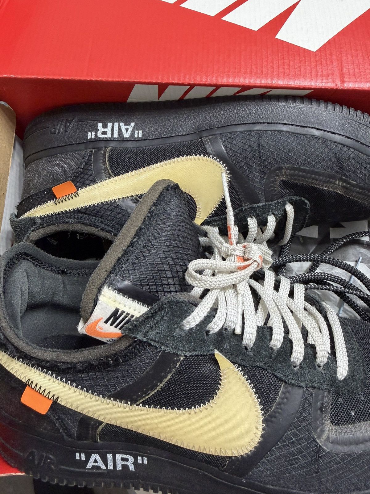 Nike × Off-White Off White x Nike Air Force 1 Low Black Size US 10.5 / EU 43-44 - 11 Thumbnail