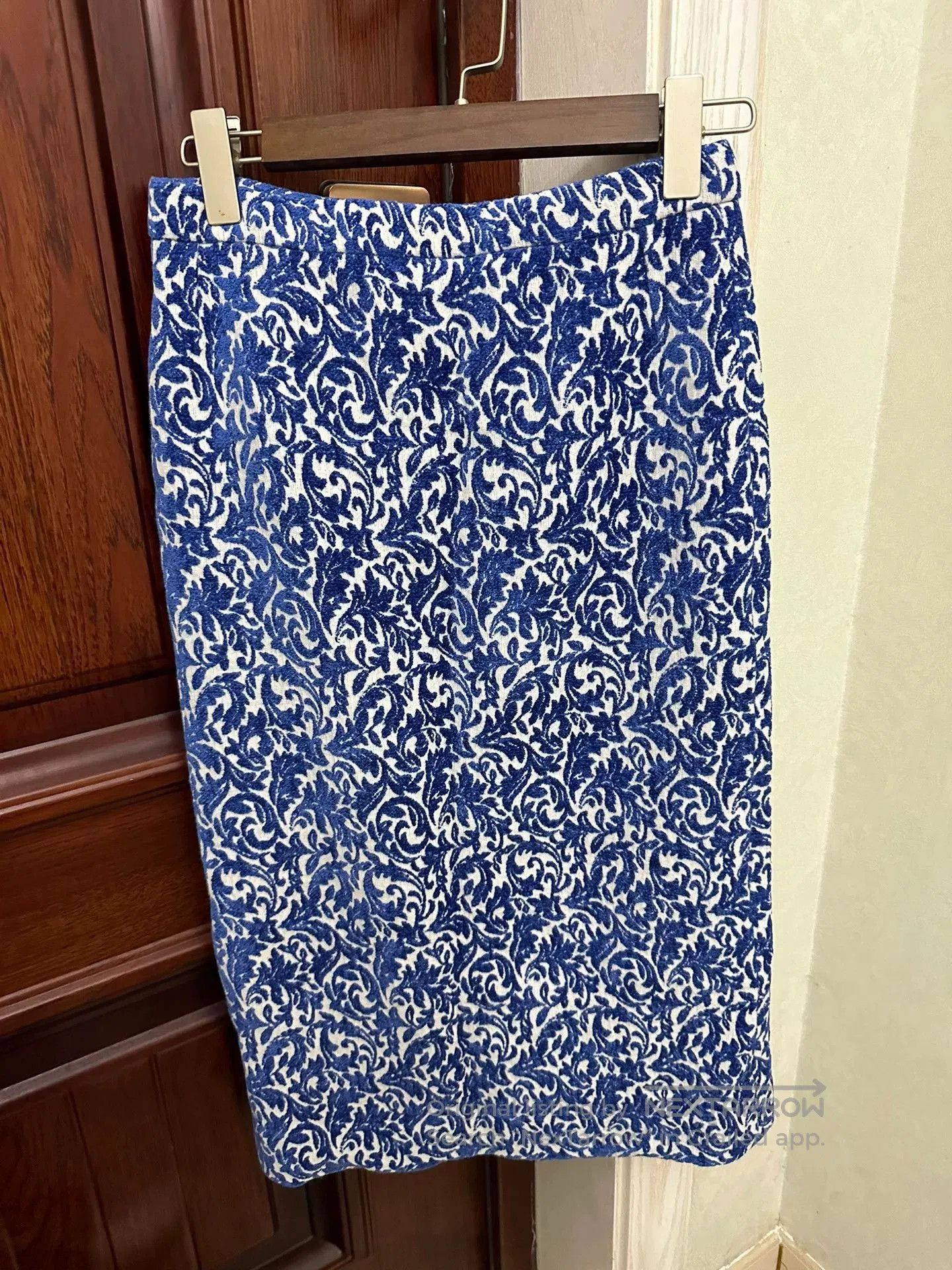 Dries Van Noten Dries Van Noten Blue Floral Skirt. Size 26" / US 2 / IT 38 - 1 Thumbnail