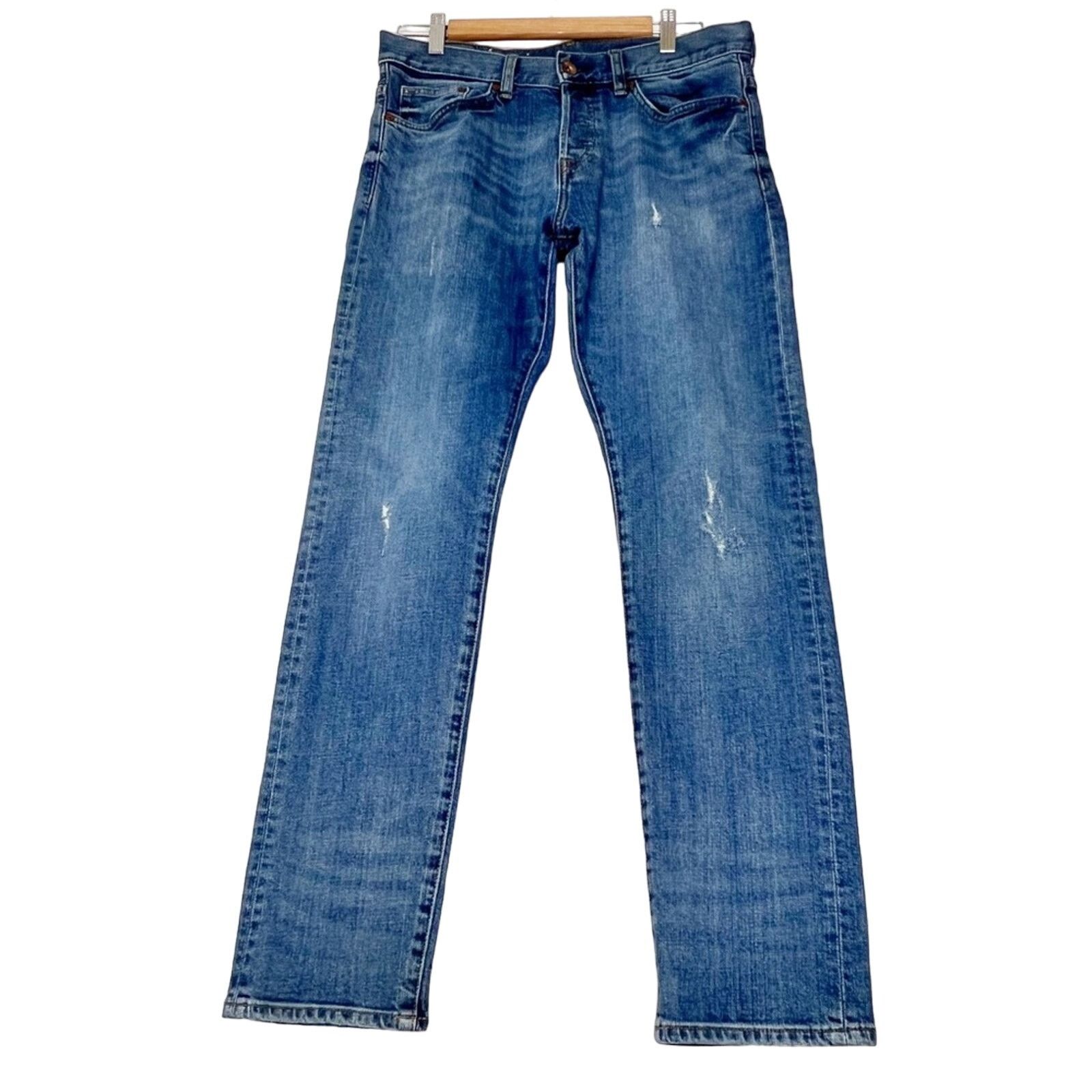 H&M H&M &Denim Distressed Button Fly 5 Pocket Jeans Men’s 32x30 Size US 32 / EU 48 - 1 Thumbnail