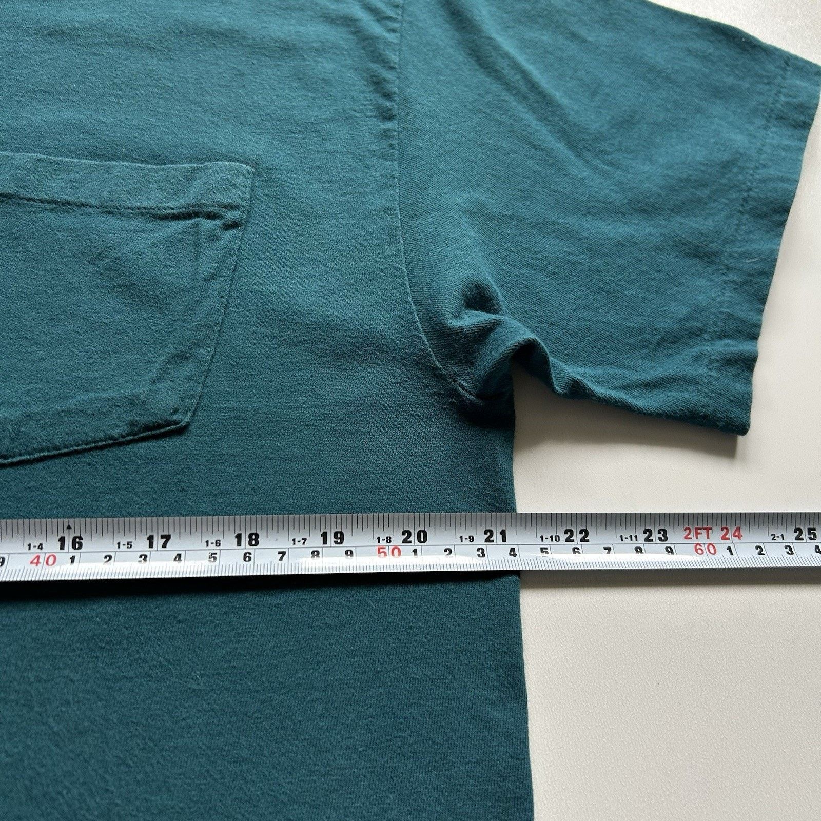 Hanes × Vintage Vintage 90s Hanes Pocket T Shirt Large Green Single Stitch Size US L / EU 52-54 / 3 - 5 Thumbnail