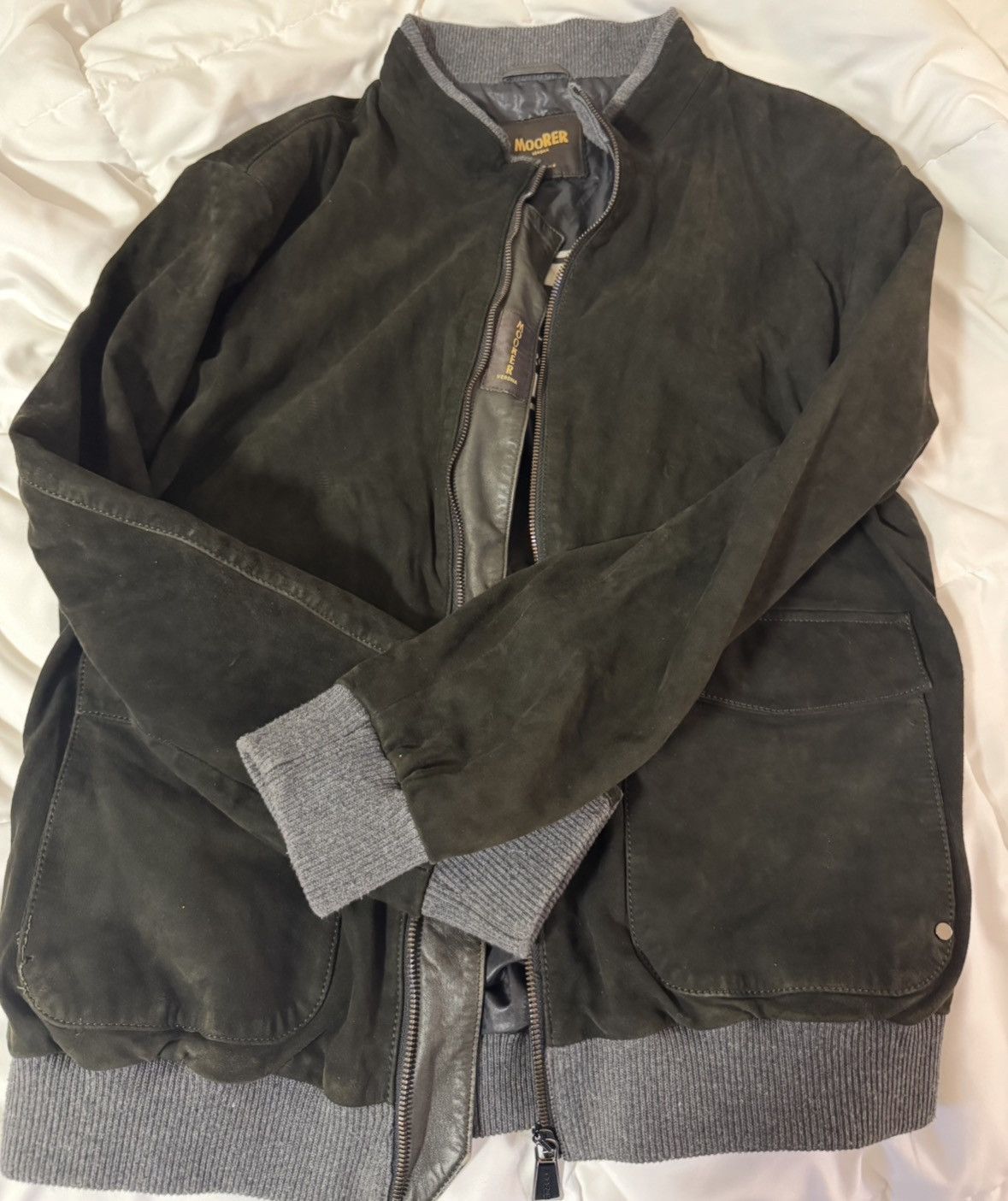 MooRER 100% Leather Bomber Jacket Size US M / EU 48-50 / 2 - 3 Thumbnail