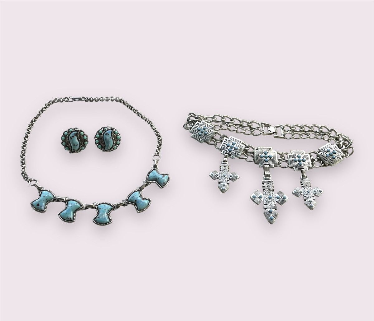 Vintage Turquoise & Silver Jewelry Southwest Vintage Lot Size ONE SIZE - 1 Thumbnail