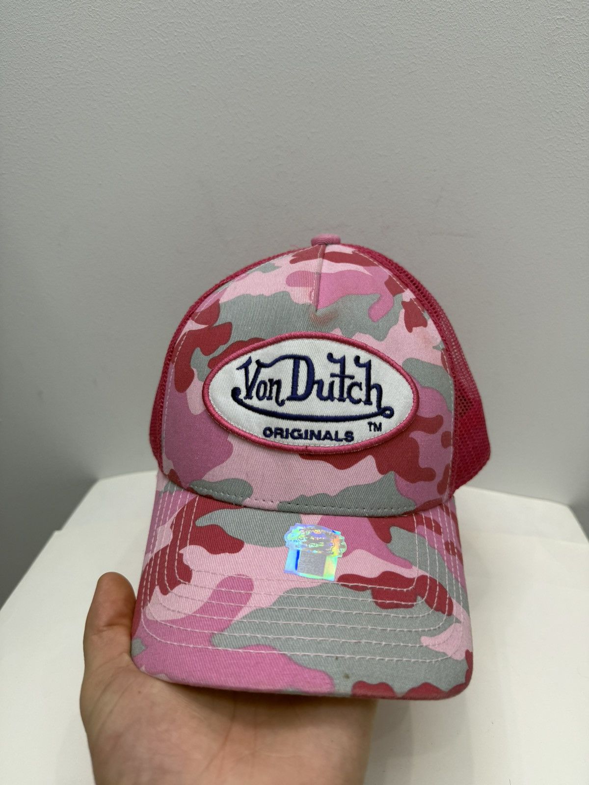 Von Dutch Von Dutch Streetwear Y2K Pink Camo Logo Hat Cap Size ONE SIZE - 1 Thumbnail