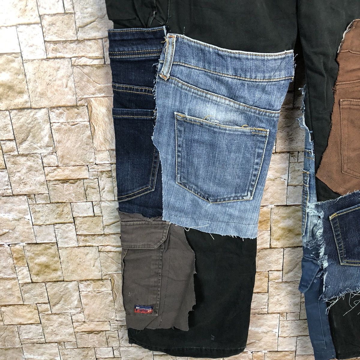Japanese Brand Navy Produce custom patchwork Cargo Multipocket Pants #A139 Size US 34 / EU 50 - 21 Thumbnail