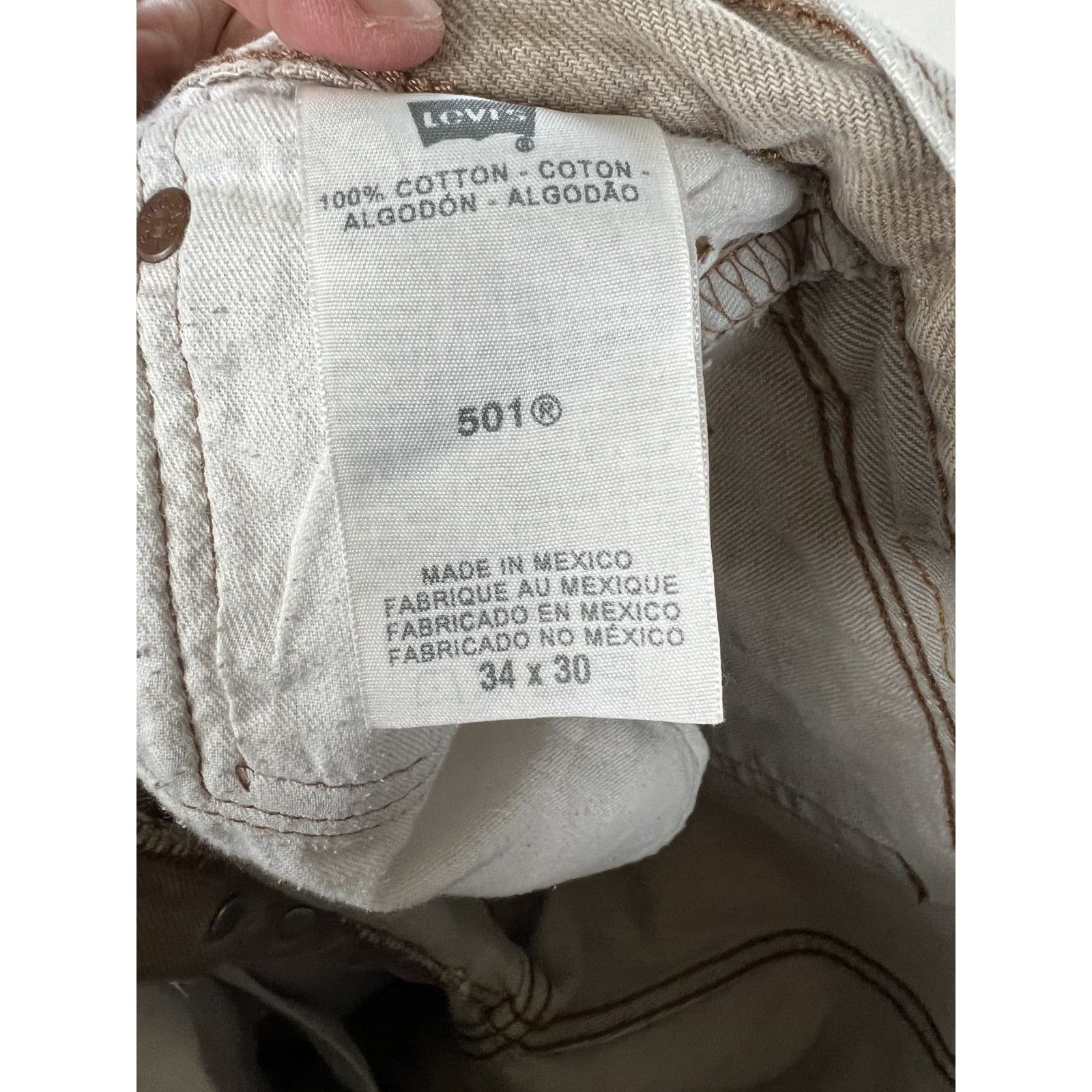 Levi's Vintage Levi’s 501 Beige Brown Denim Jeans Size 30x27 Made I Size US 30 / EU 46 - 9 Thumbnail