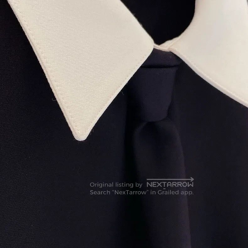 Valentino Valentino Black and white fake tie long sleeve dress Size M / US 6-8 / IT 42-44 - 5 Thumbnail