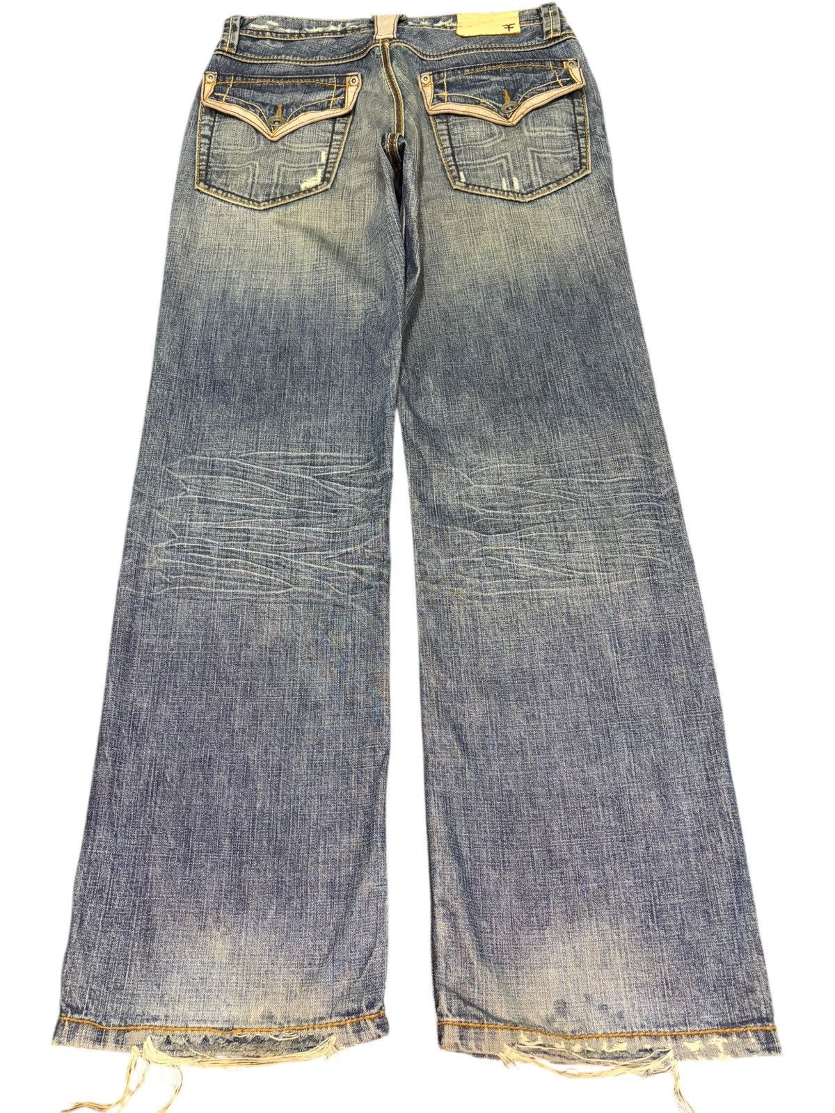 Five Four Vintage Five Four Mud Wash Distressed Baggy Jeans Size US 30 / EU 46 - 2 Thumbnail