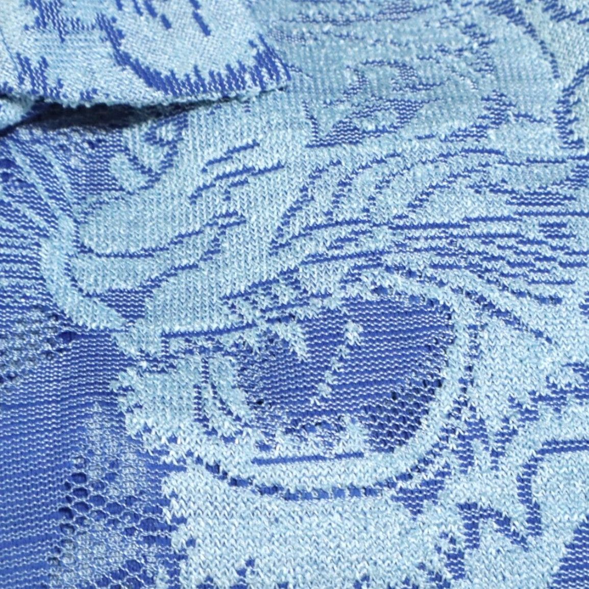 Vintage VINTAGE? Wait—original not vintage. So skip. Title: Trust Couture Tiger Stripe Lace Polyester All Over Print Button Up Shirt Blue Men's L Size US L / EU 52-54 / 3 - 7 Thumbnail