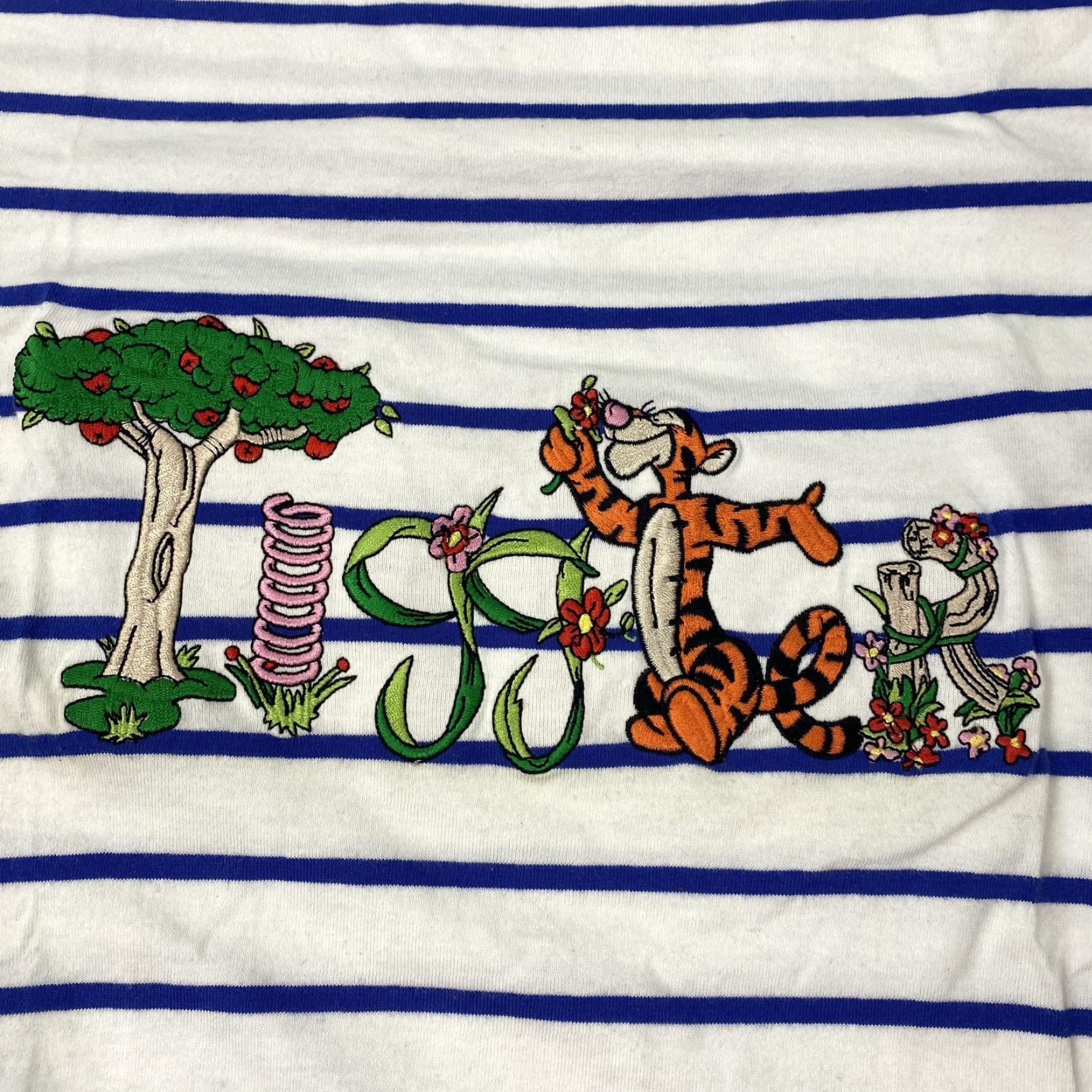 Disney VINTAGE Disney Tigger Shirt Mens Medium White Striped Embroidered Cotton Tee 90s Size US M / EU 48-50 / 2 - 2 Thumbnail