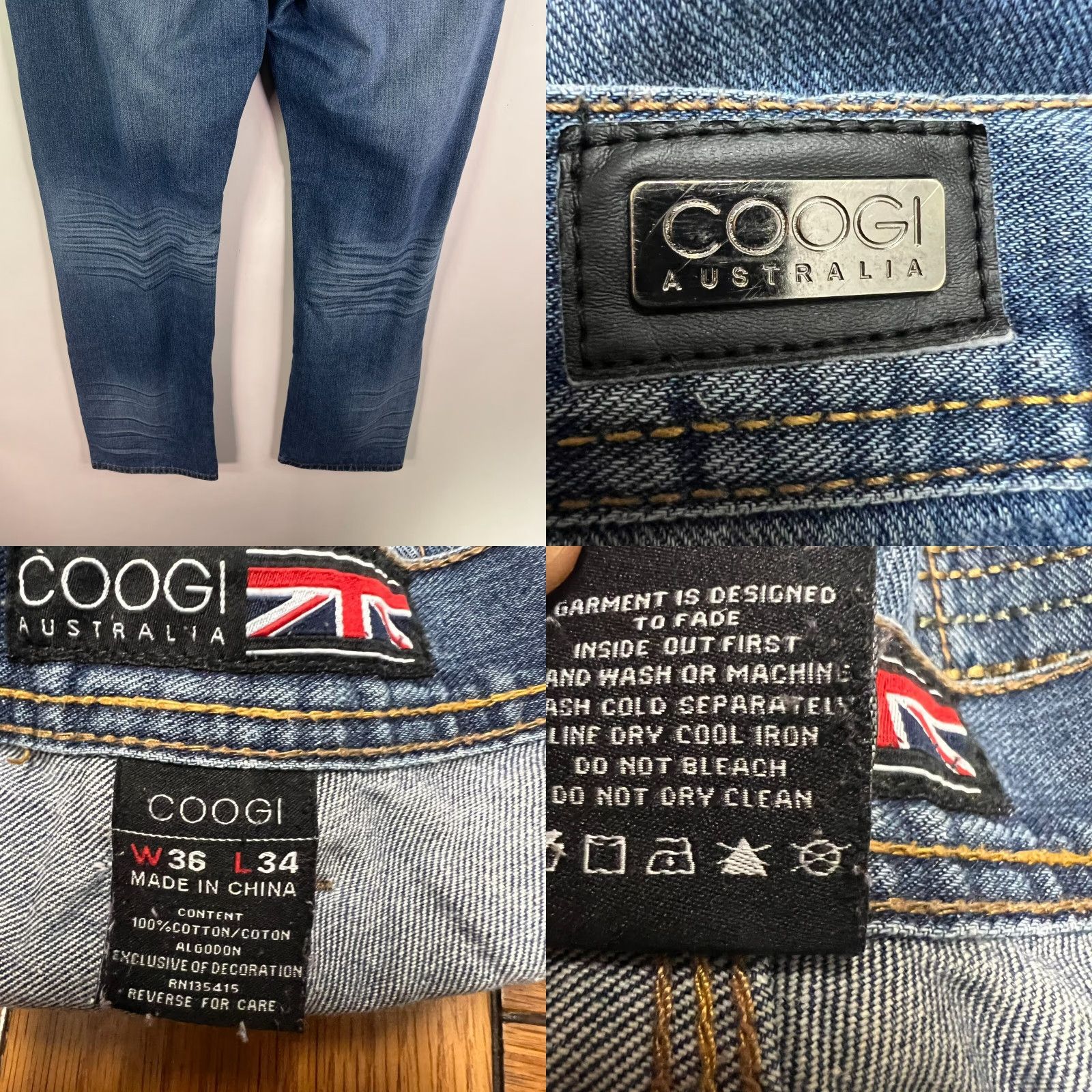 Coogi COOGI Australia Jeans Boots Cut Denim Mens Size 36 Regular Inseam 34 Blue 90s Hip Hop Logo Embroidered 5-Pocket Size US 36 / EU 52 - 8 Thumbnail
