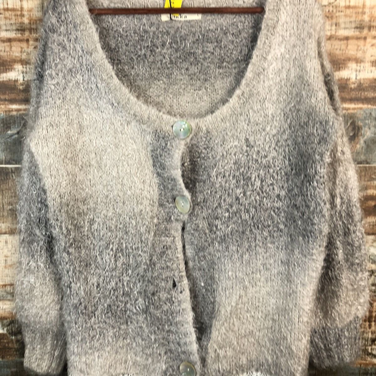 Vintage DL Ciqueto Ikka Gray shaggy fur Cardigan Knitwear #C531 Size L / US 10 / IT 46 - 5 Thumbnail