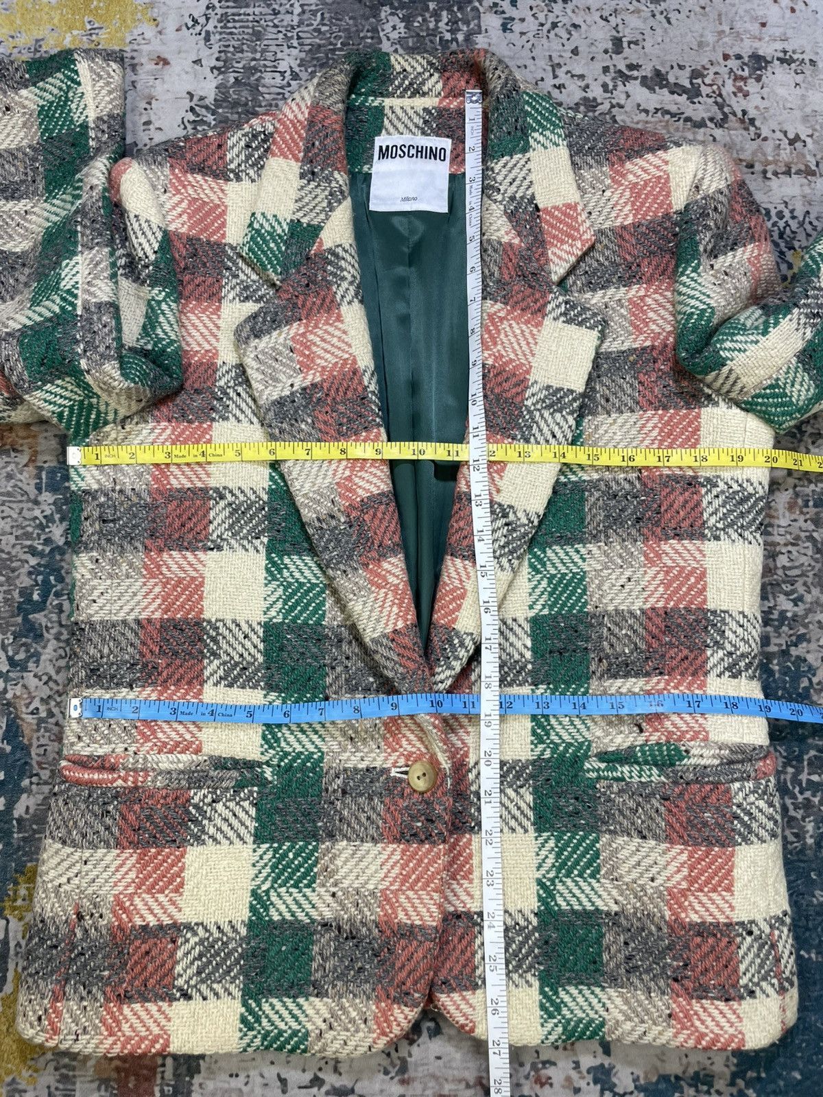 Moschino Moschino Multi Color Plaid Tweed Blazer Size M / US 6-8 / IT 42-44 - 9 Thumbnail