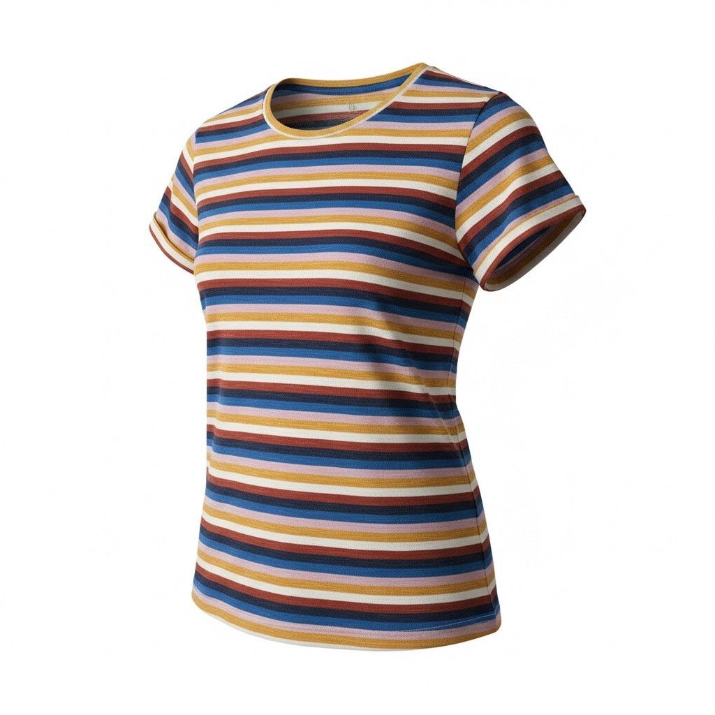Loft LOFT Women’s Small Multicolor Striped Short Sleeve Swing Size S / US 4 / IT 40 - 1 Thumbnail