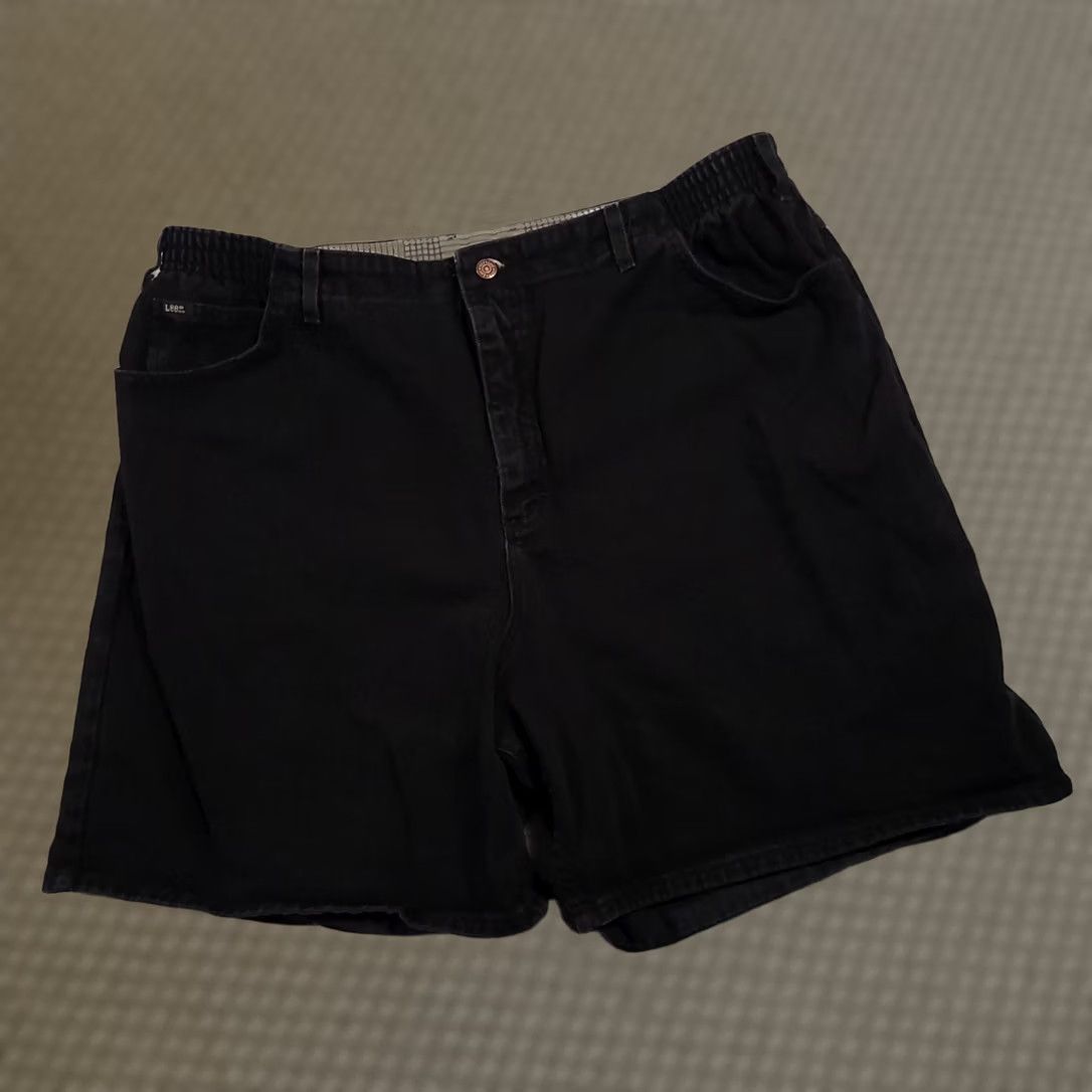 Lee VINTAGE Lee Jeans Shorts Women's 40" Waist 7" Inseam Stretch Black Denim سب Size 27" / US 4 / IT 40 - 1 Thumbnail