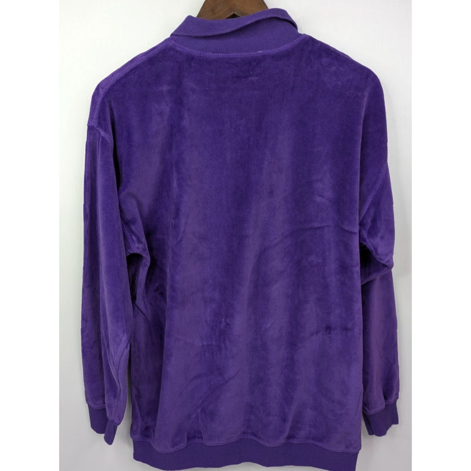 Nordstrom VINTAGE Nordstrom Active Purple Velour Long Sleeve Polo Pullover Small Polo Shirt Long Sleeve Pullover Mens Purple Velour Cotton, Cardigan? Size US S / EU 44-46 / 1 - 4 Thumbnail