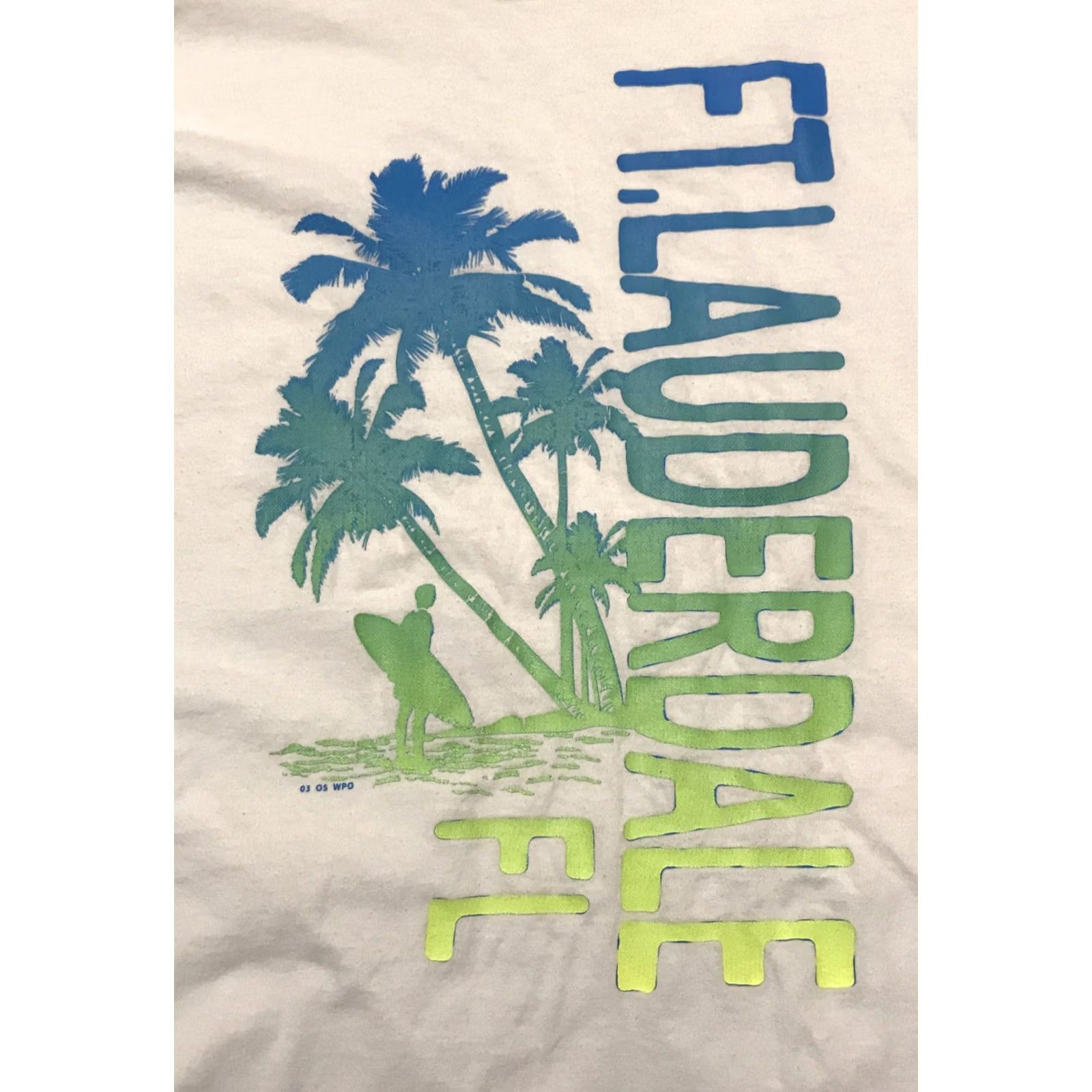 Gildan Ft. Lauderdale Florida USA T-Shirt white graphic S/S Sz LARGE 10 Size US L / EU 52-54 / 3 - 4 Thumbnail